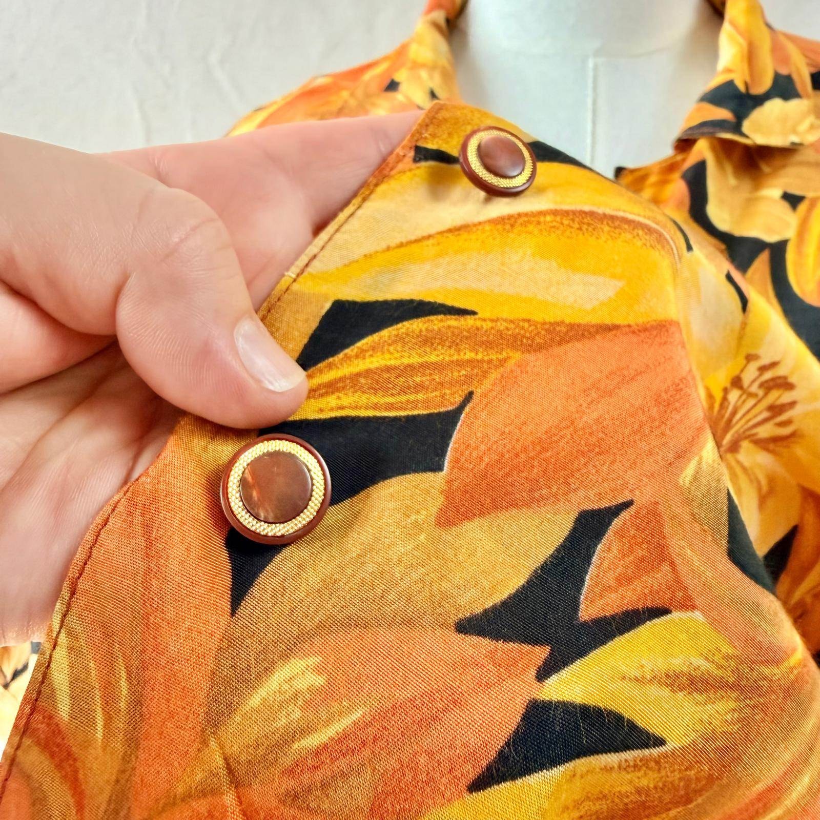 Vintage Orange Floral Shirt — 6