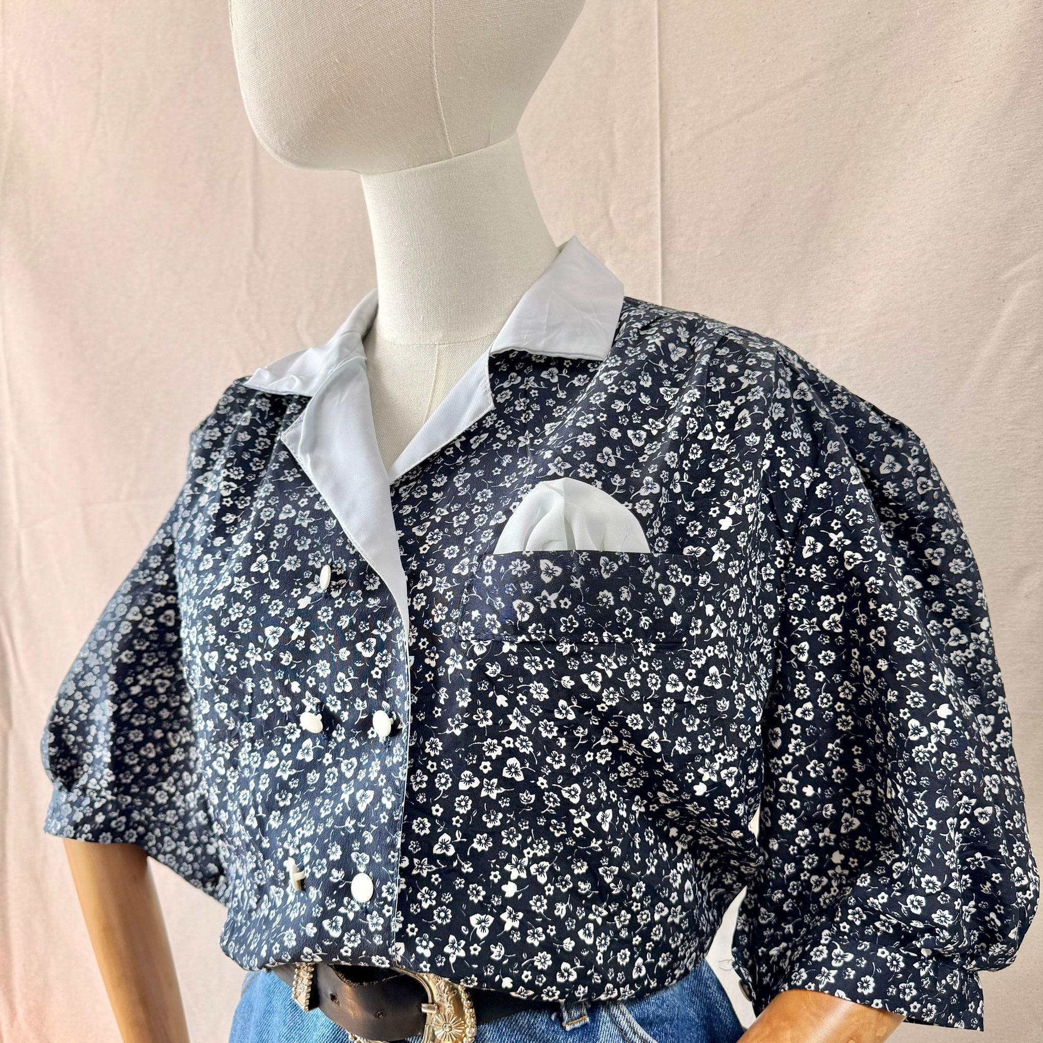 Blue Floral Short Sleeve Shirt — 4