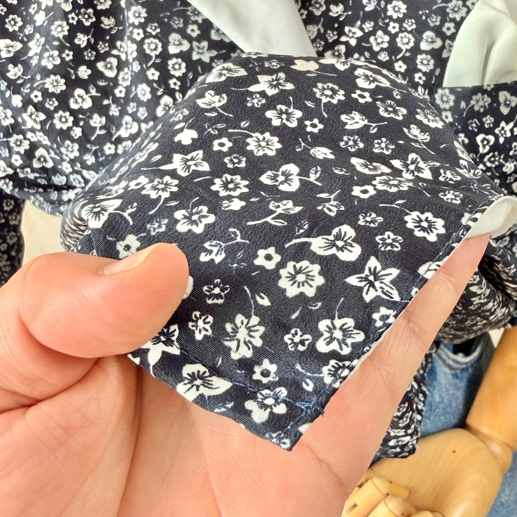 Blue Floral Short Sleeve Shirt — 6