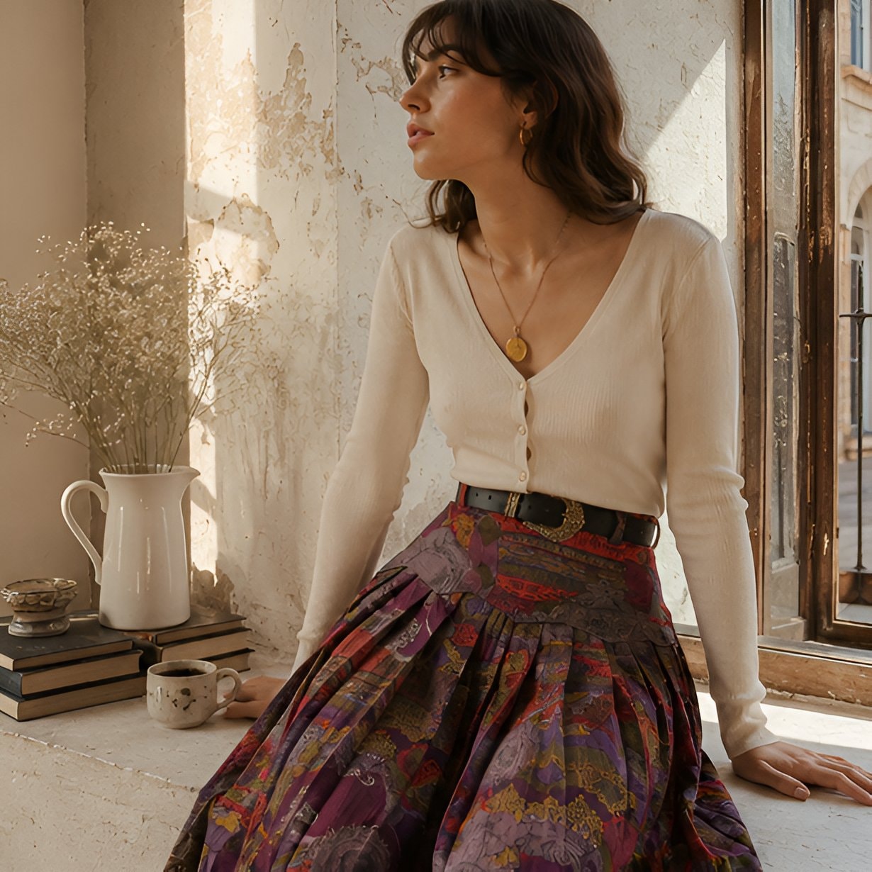 Vintage Light Midi Skirt — 6