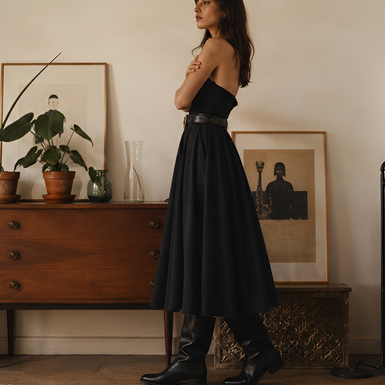 Black Vintage Midi Skirt — 7