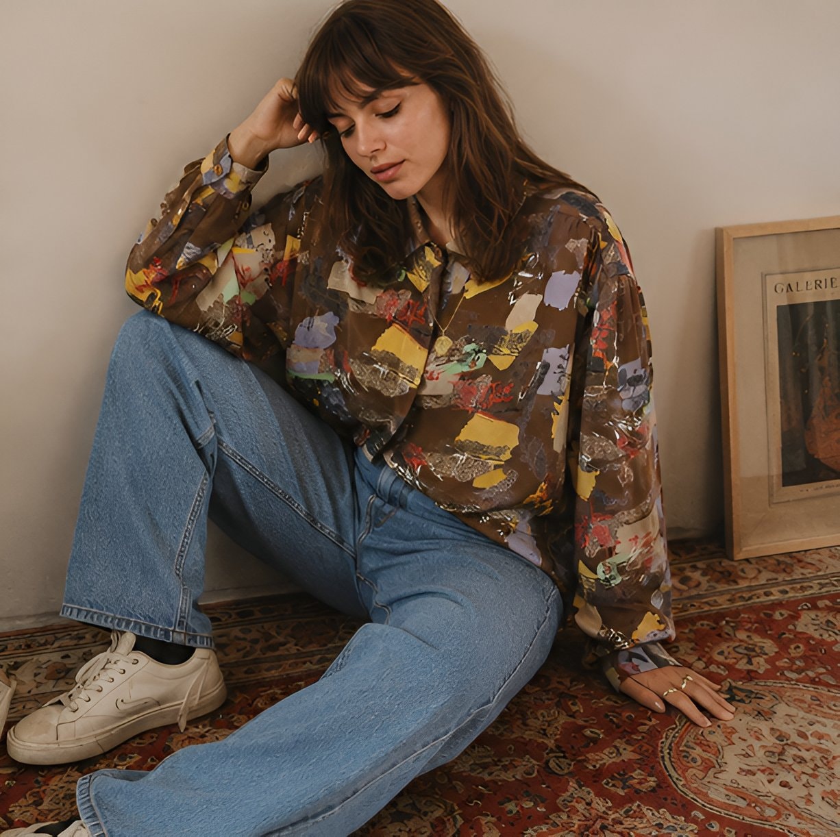 Abstract Print Long Sleeve Shirt — 8