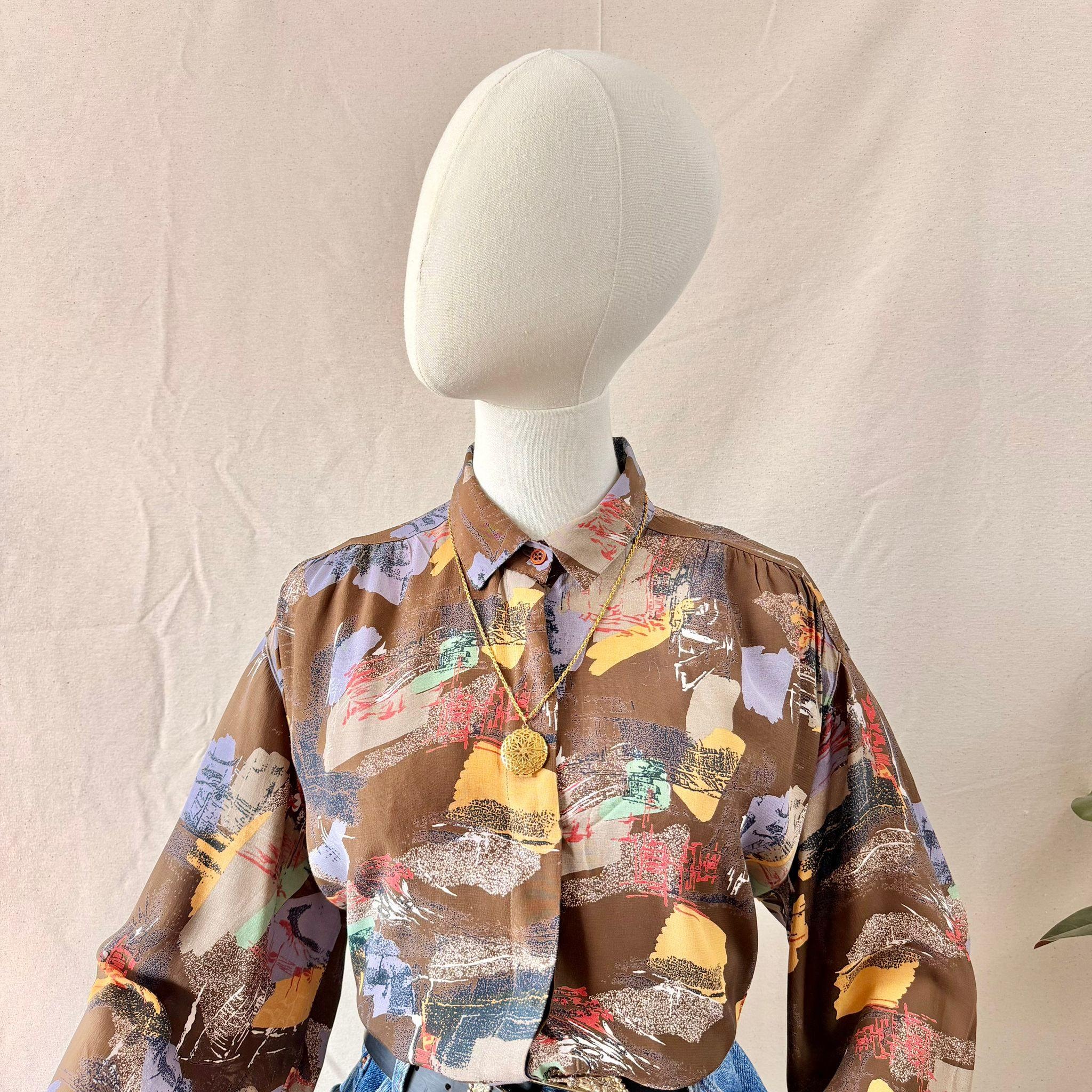 Abstract Print Long Sleeve Shirt — 3