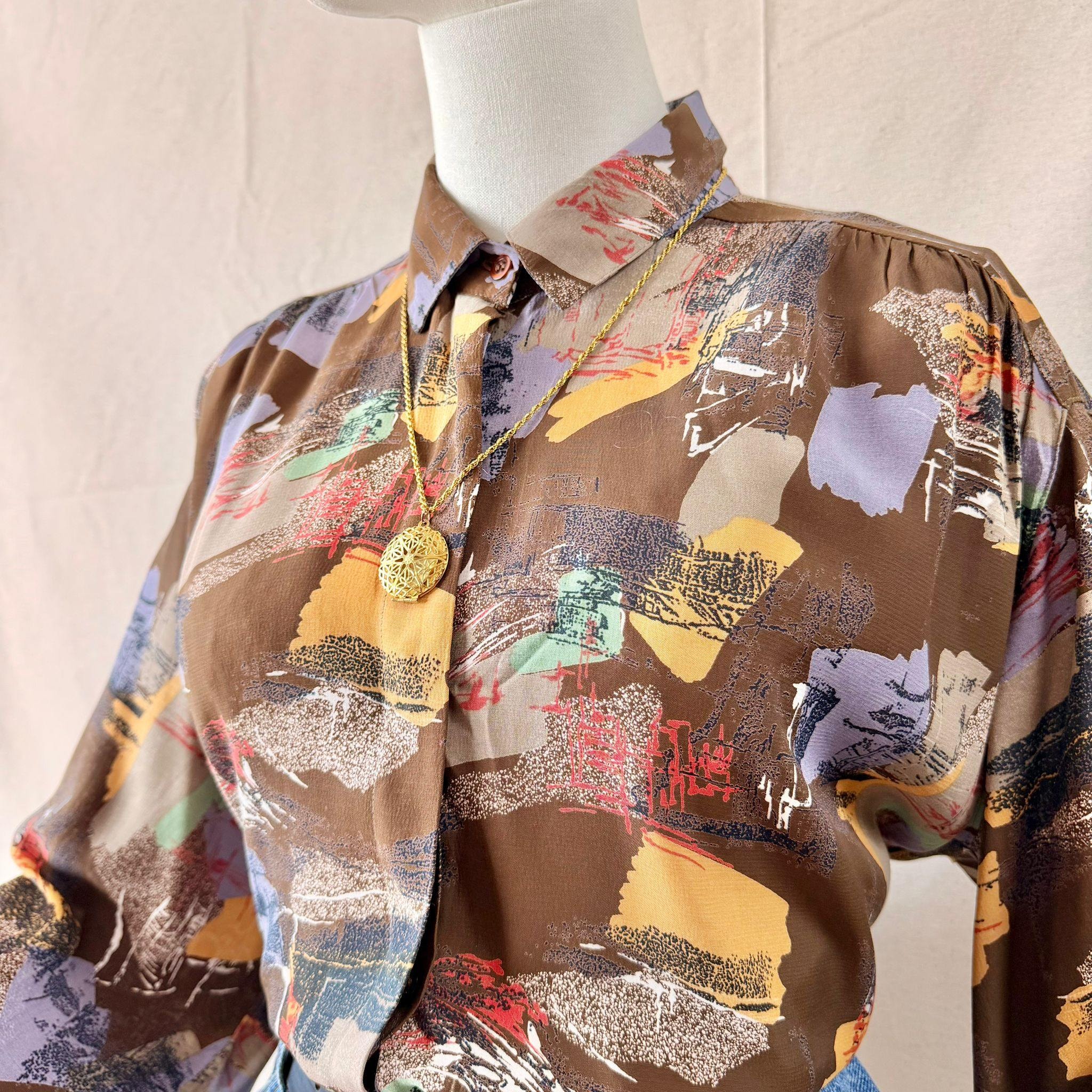 Abstract Print Long Sleeve Shirt — 4