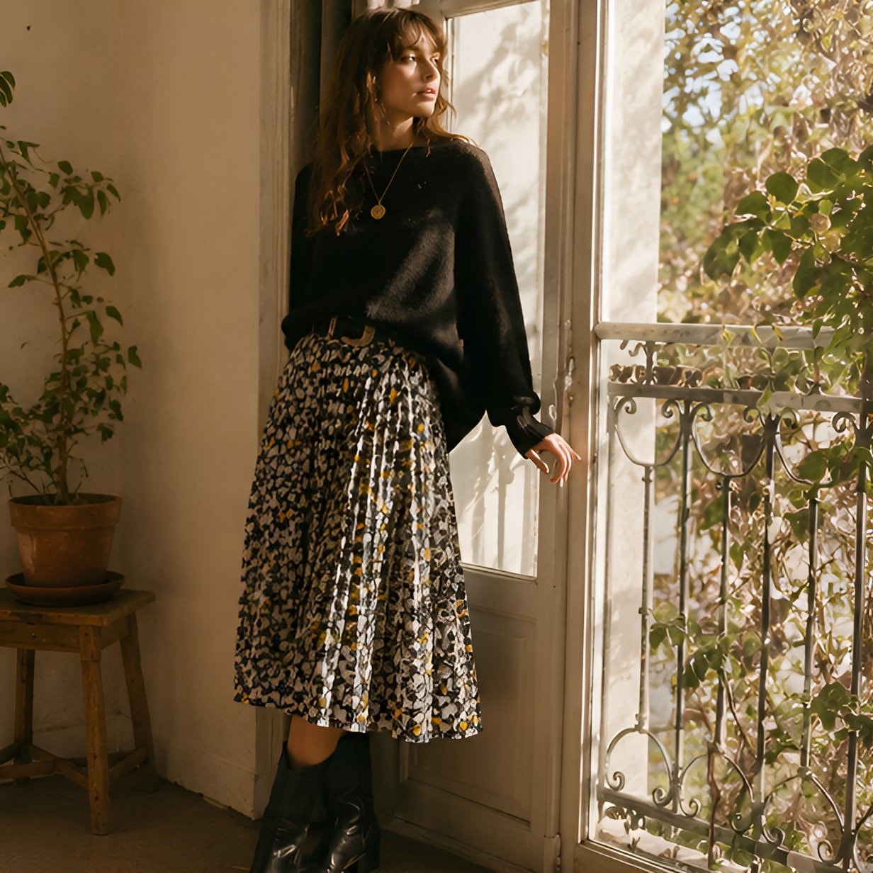 Vintage Floral Midi Skirt — 9
