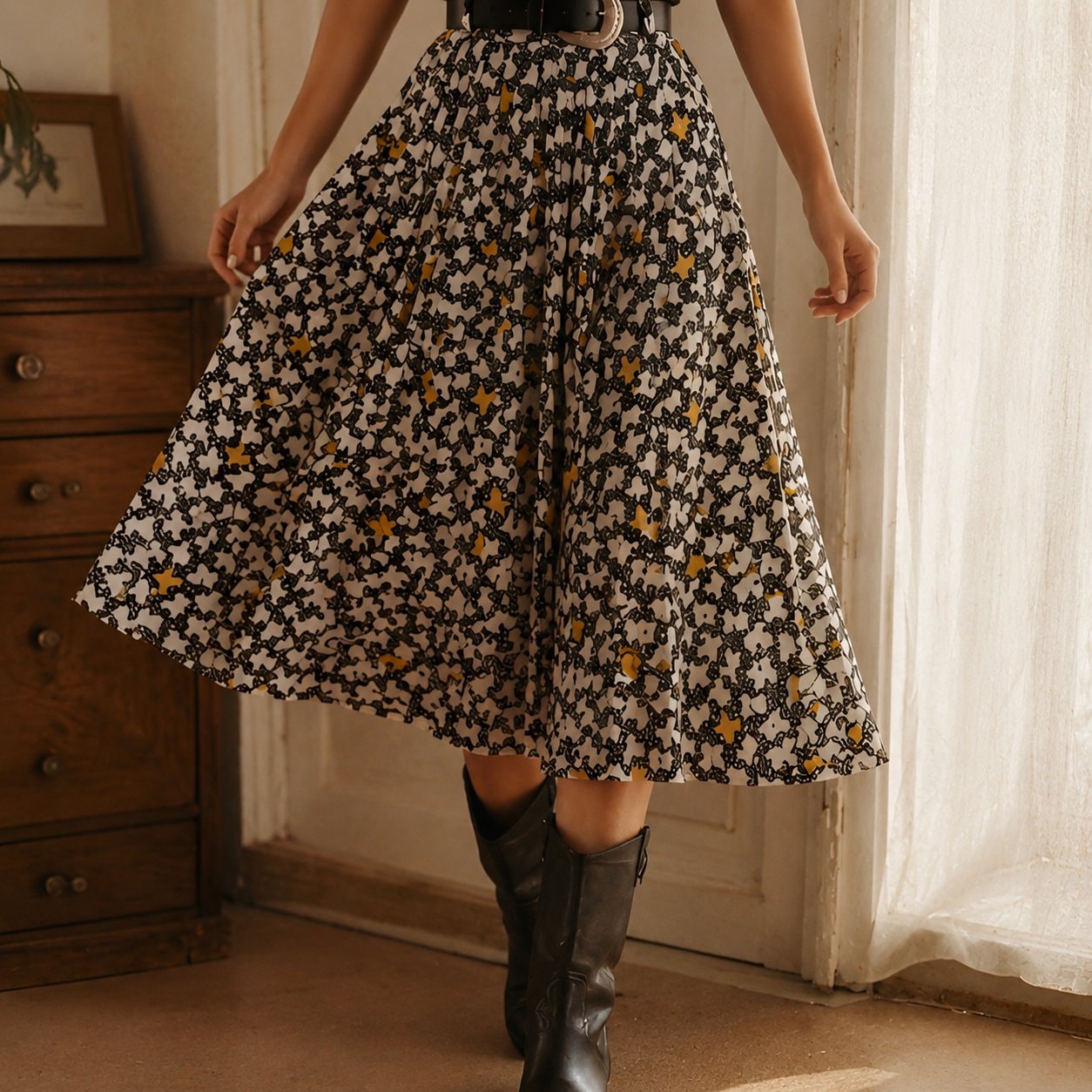 Vintage Floral Midi Skirt — 8
