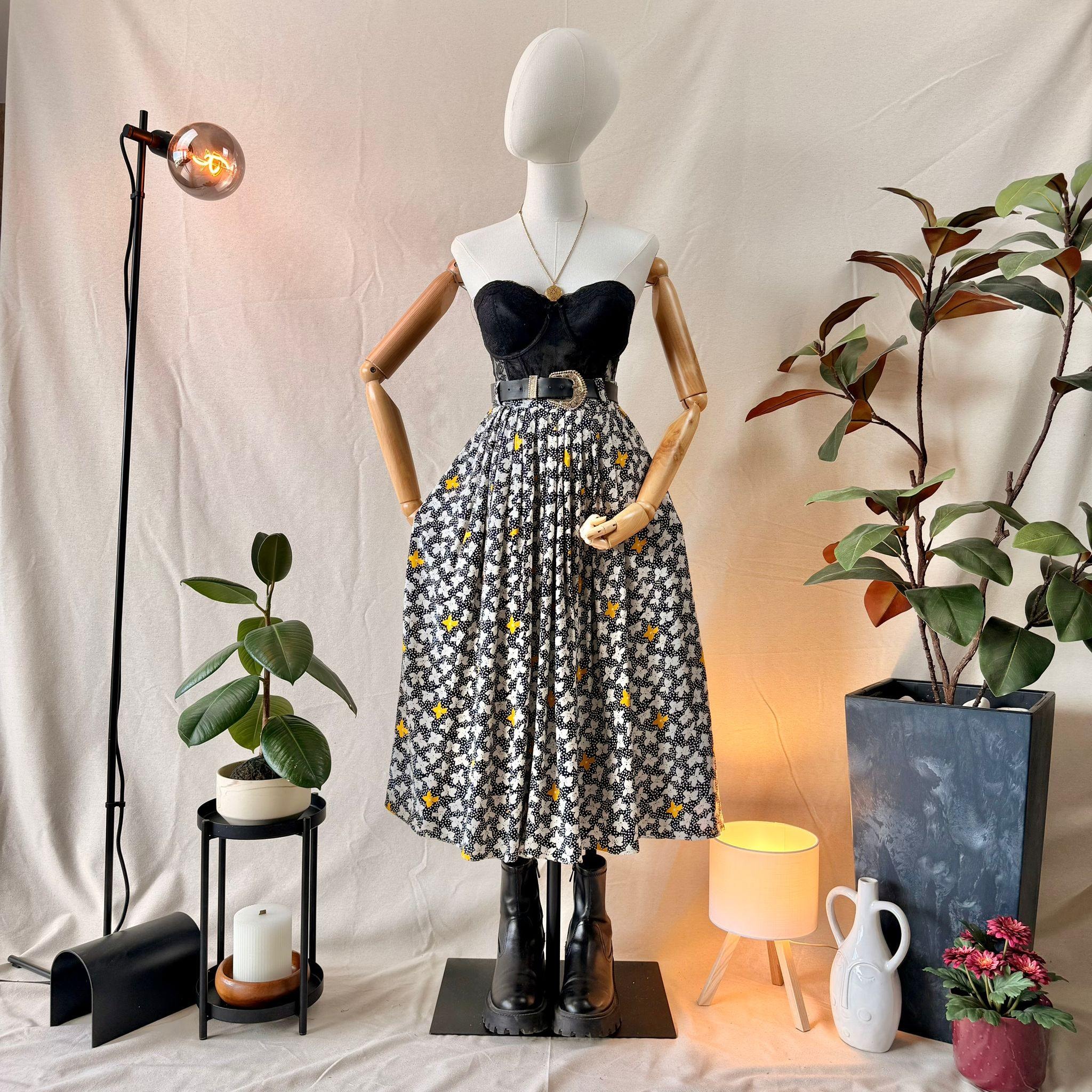 Vintage Floral Midi Skirt