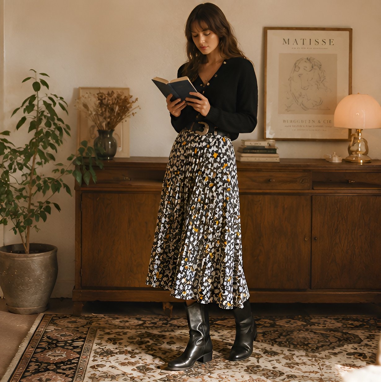 Vintage Floral Midi Skirt — 7