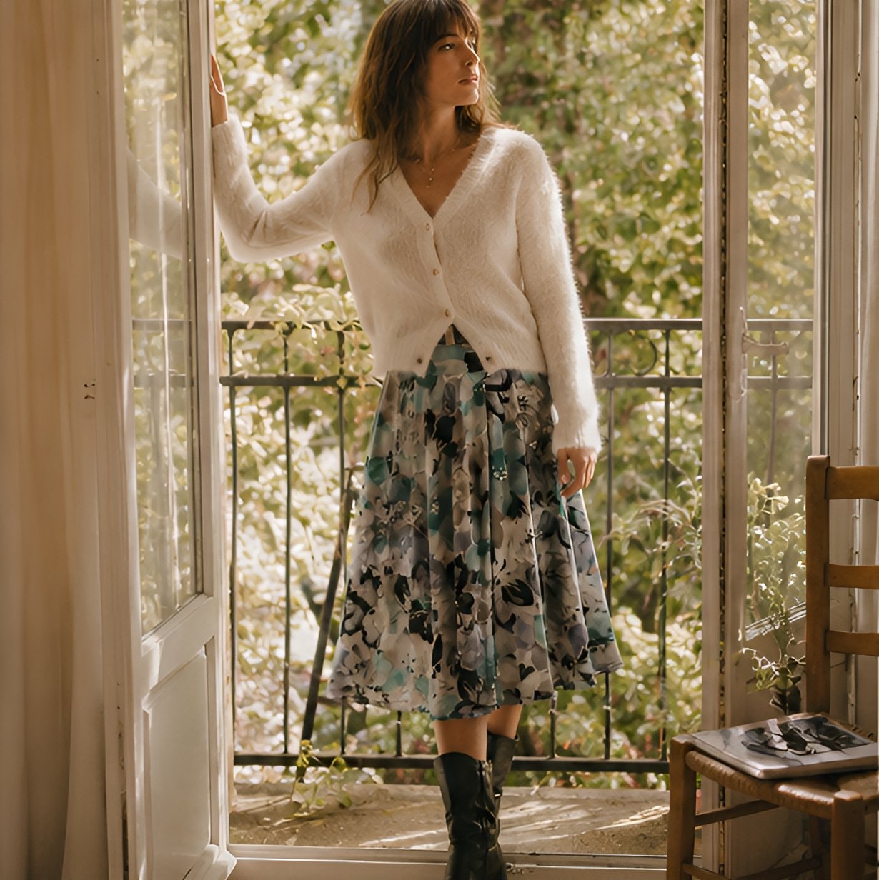 Floral Print Midi Skirt — 6