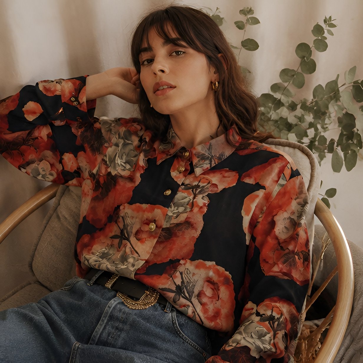 Vintage Oversized Floral Shirt — 8