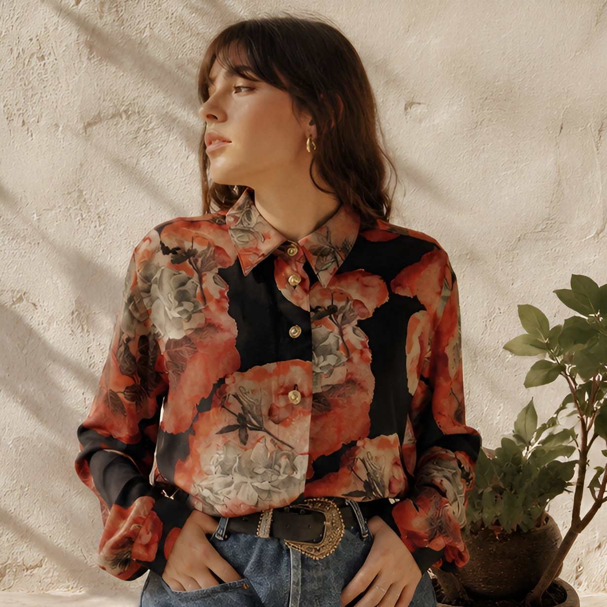 Vintage Oversized Floral Shirt — 5