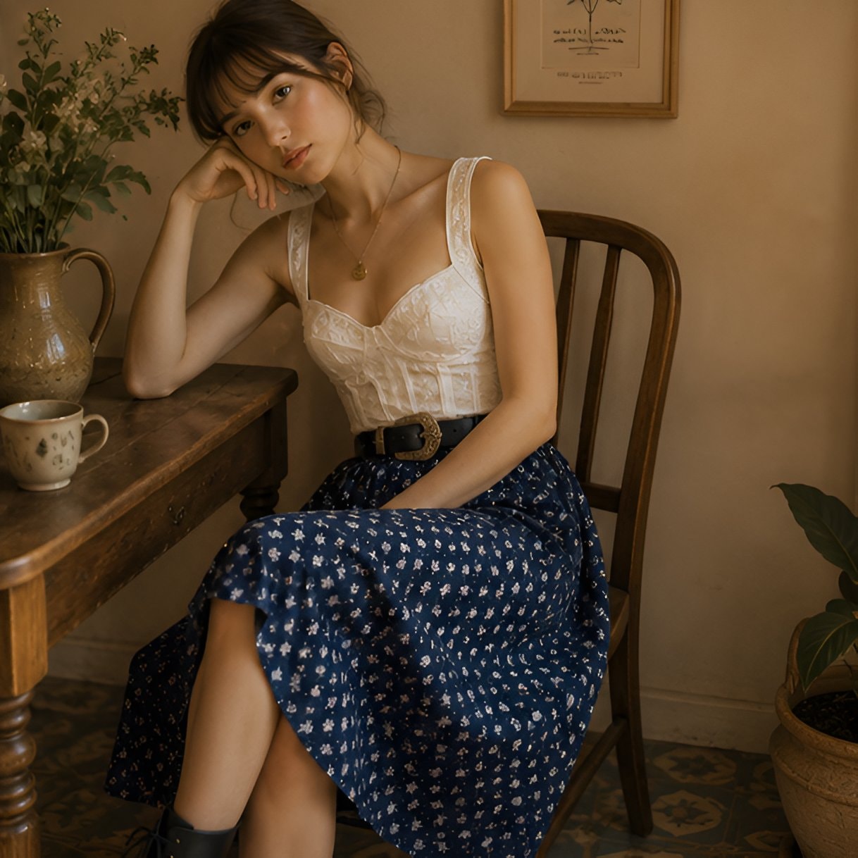90s Blue Midi Skirt — 7