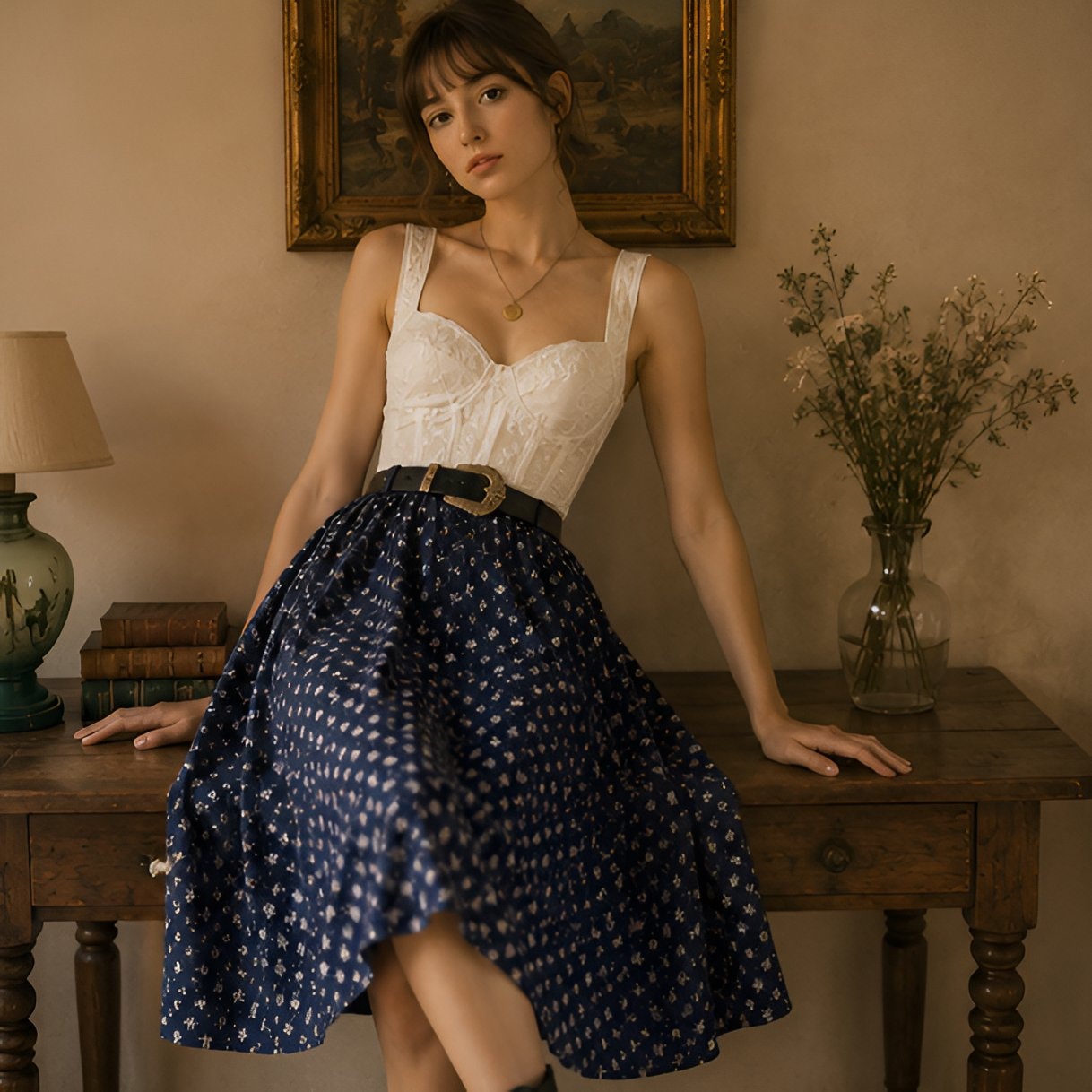 90s Blue Midi Skirt — 8