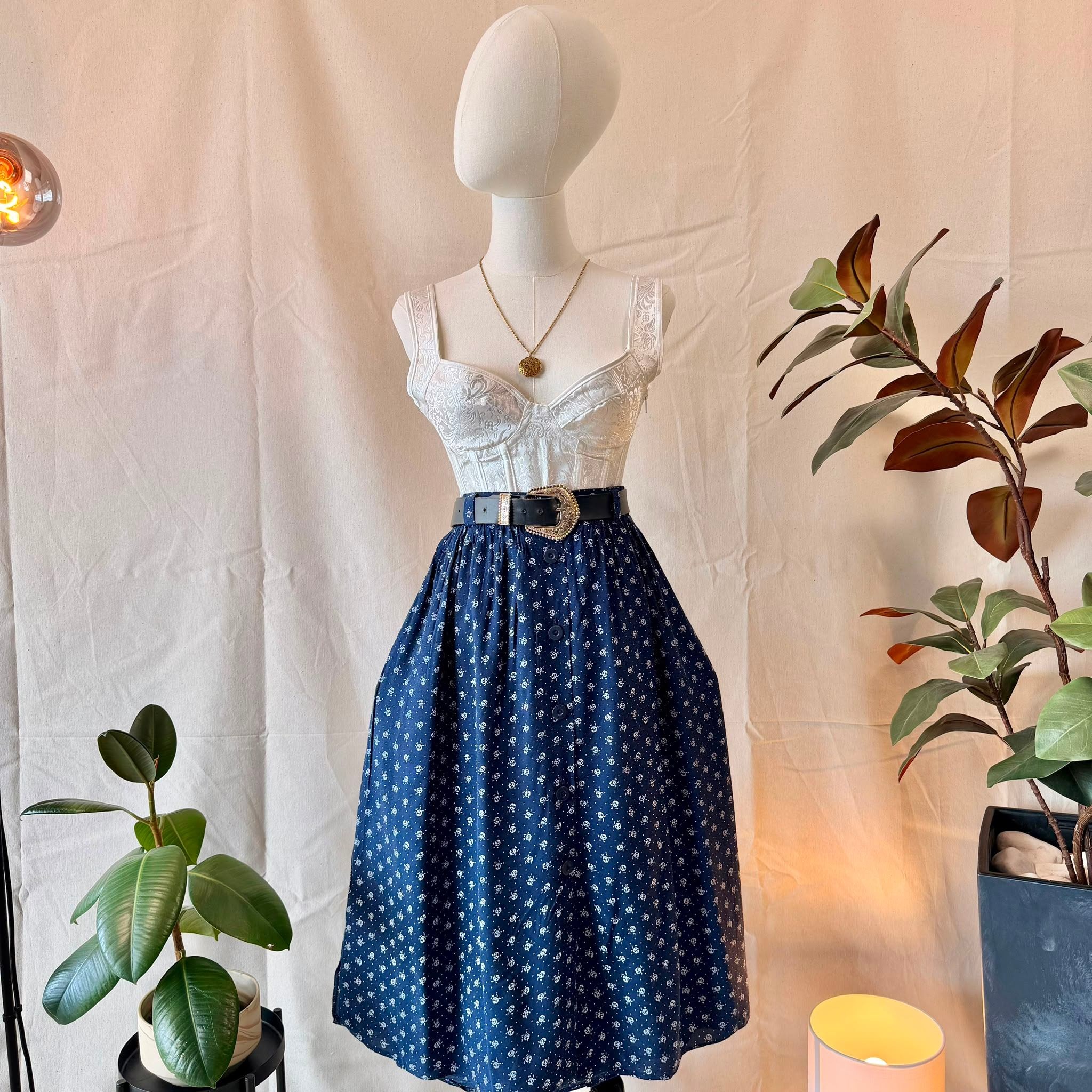 90s Blue Midi Skirt — 2