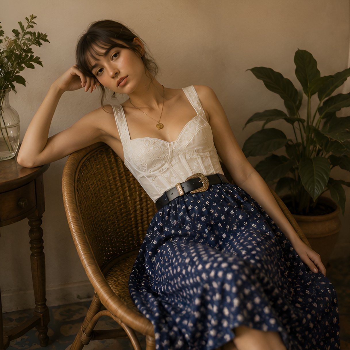 90s Blue Midi Skirt — 9