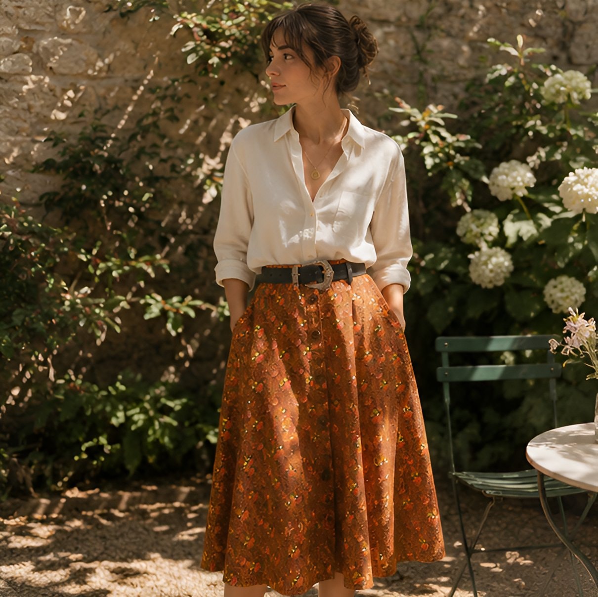70s Printed Midi Skirt — 8