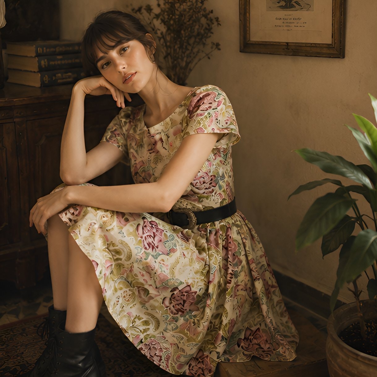 60s Floral Short Dress — 12