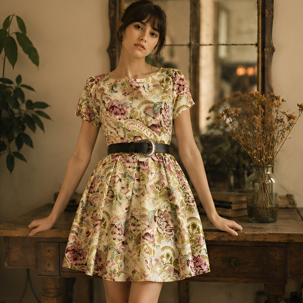 60s Floral Short Dress — 9