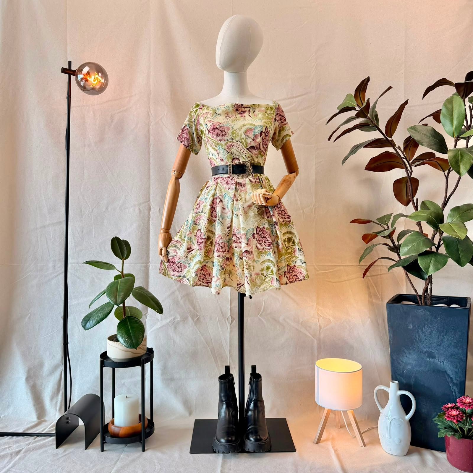 60s Floral Short Dress
