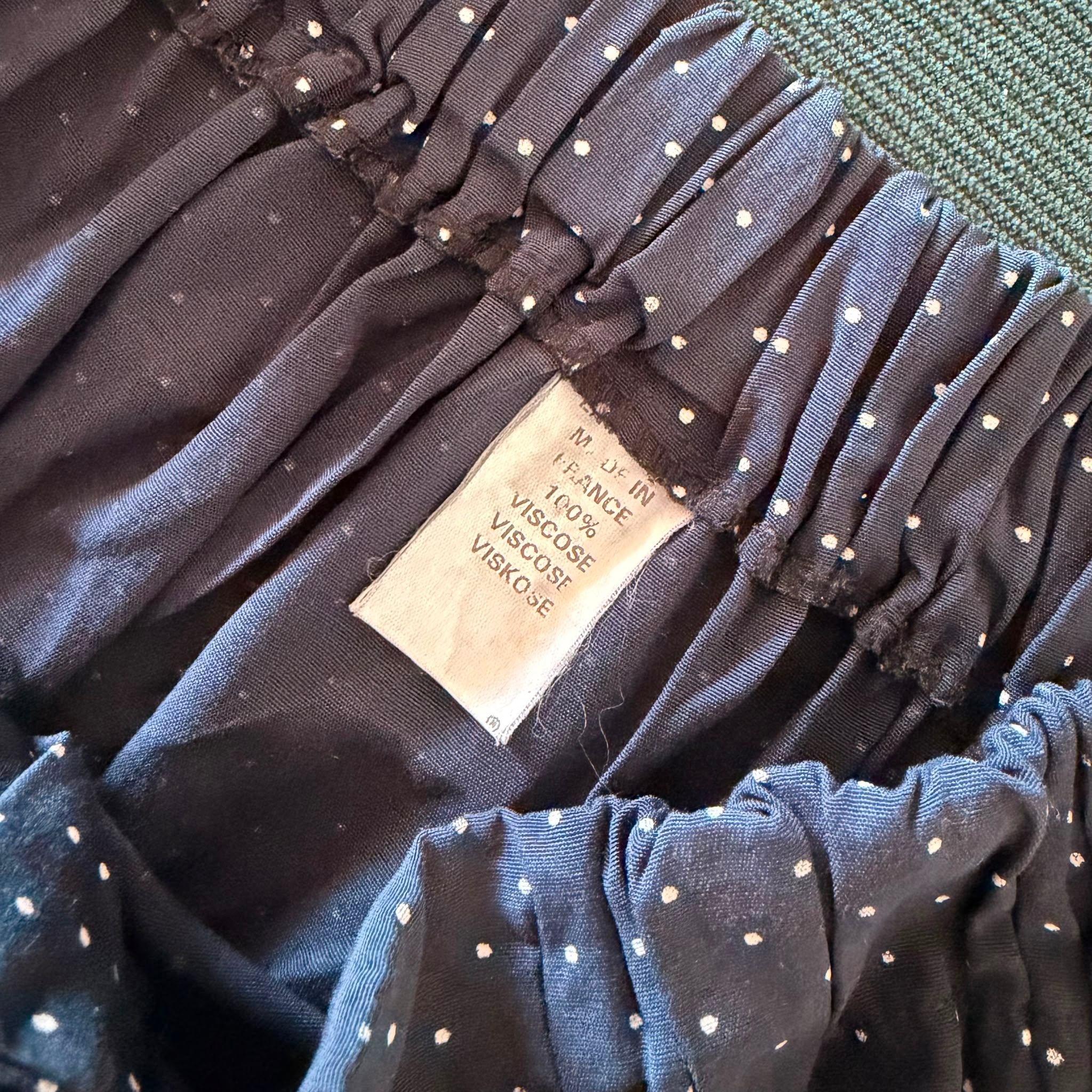 70s Dark Blue Polka Dot Skirt — 4