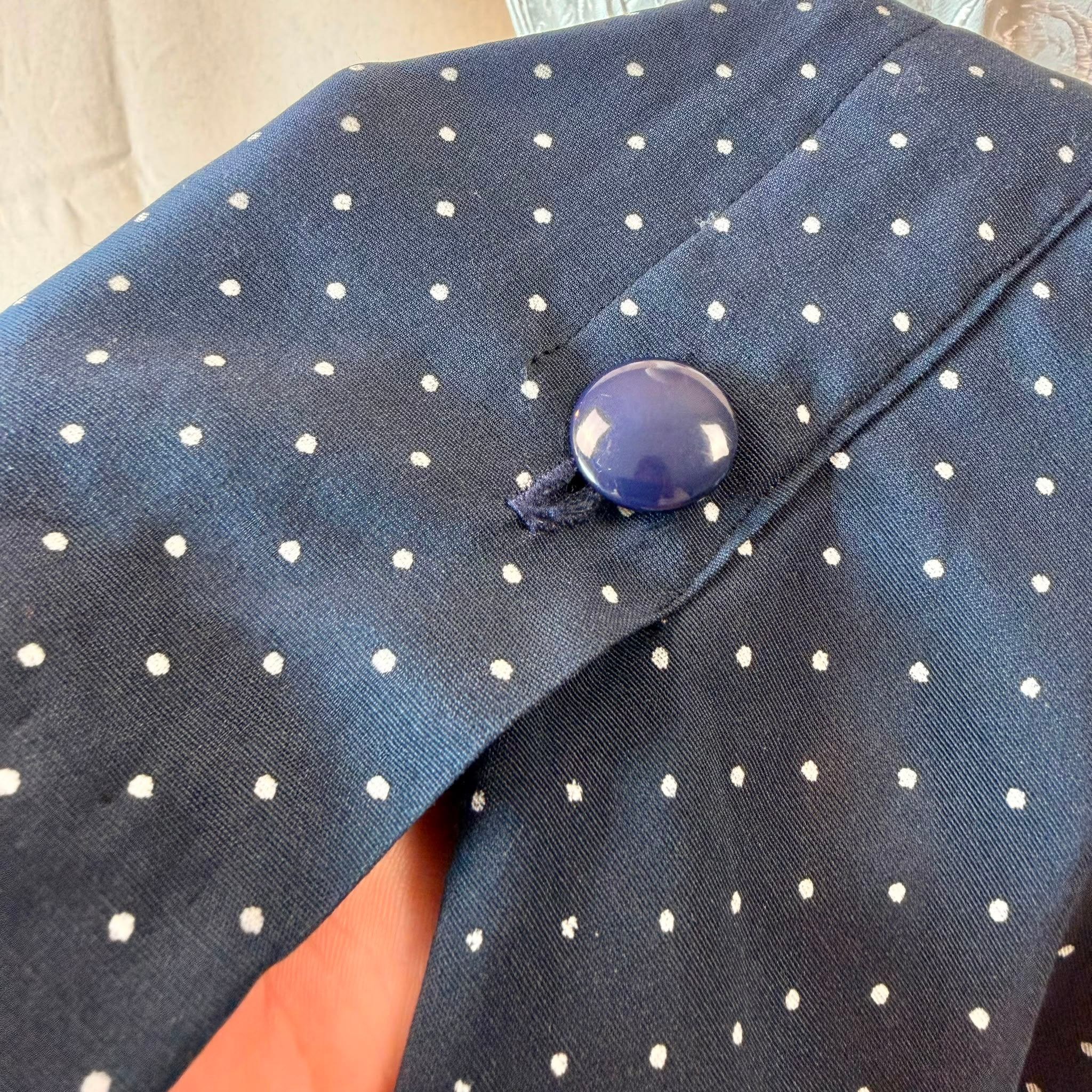 70s Dark Blue Polka Dot Skirt — 3