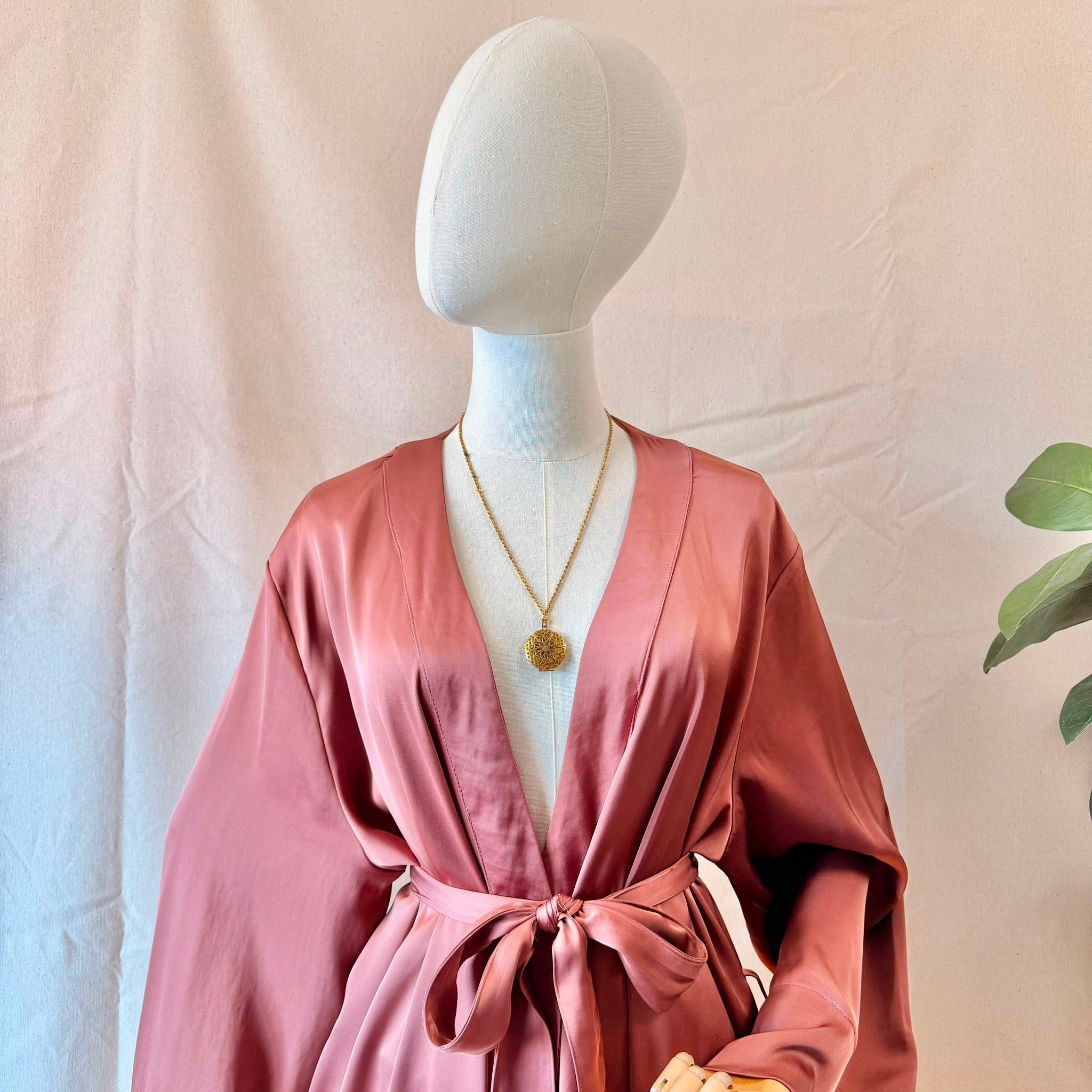 80s Dark Pink Satin Slip Dress — 4