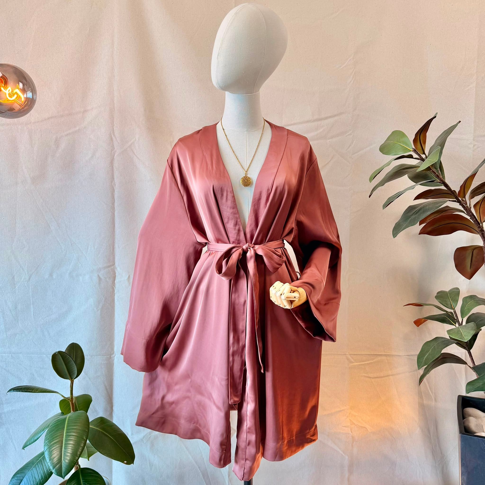 80s Dark Pink Satin Slip Dress — 2