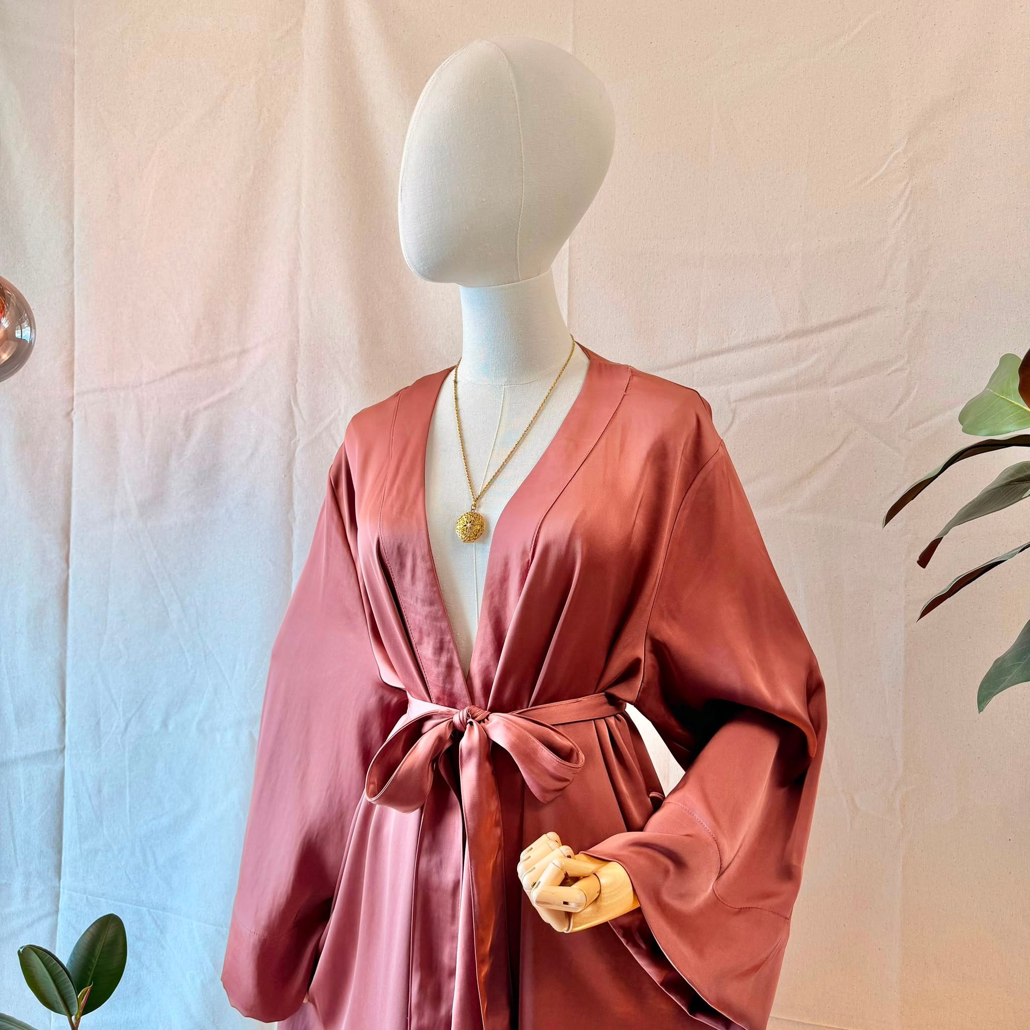 80s Dark Pink Satin Slip Dress — 5