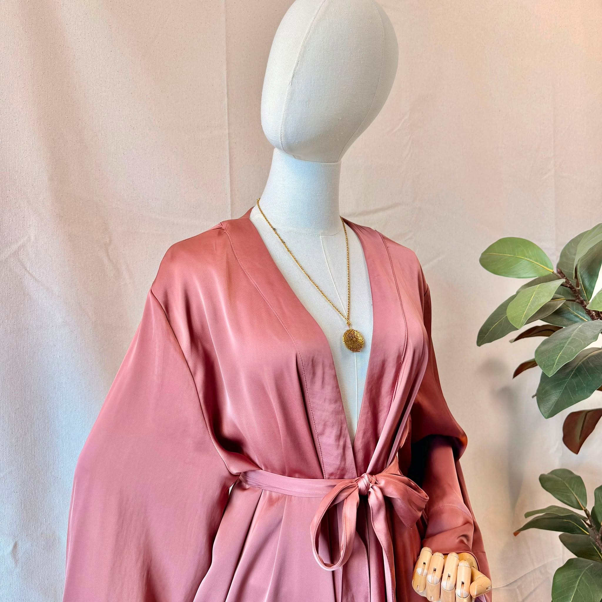 80s Dark Pink Satin Slip Dress — 3