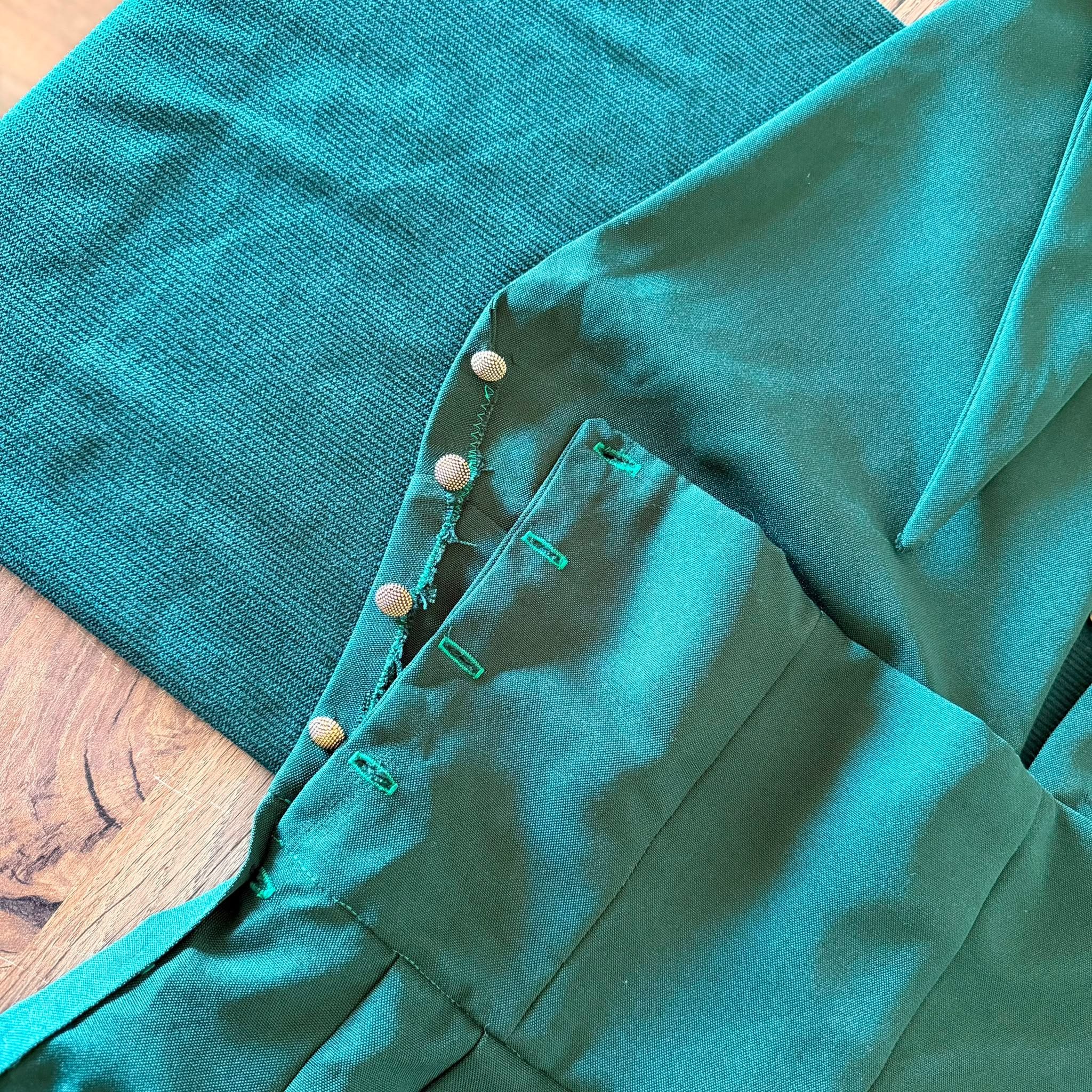 90s Green Deep Neck Jumpsuit — 6