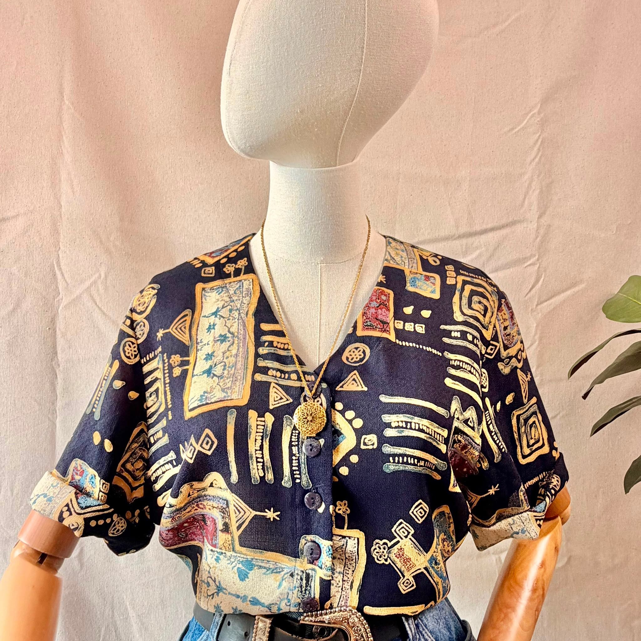 90s Vintage Print Shirt — 2
