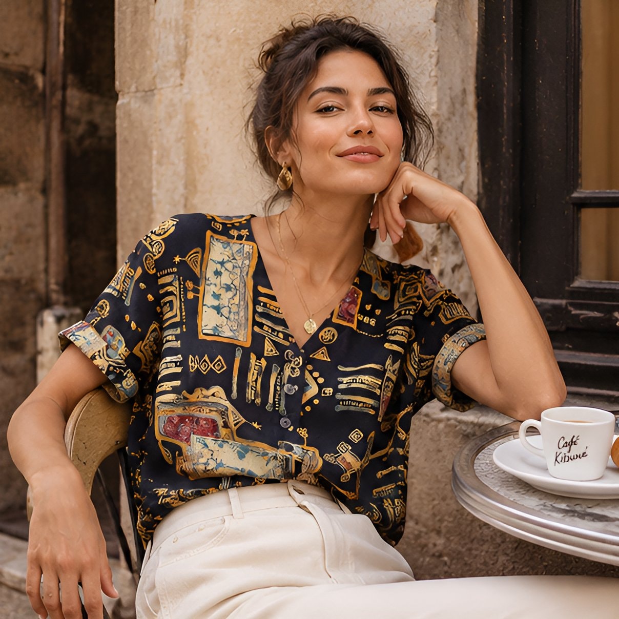 90s Vintage Print Shirt — 10