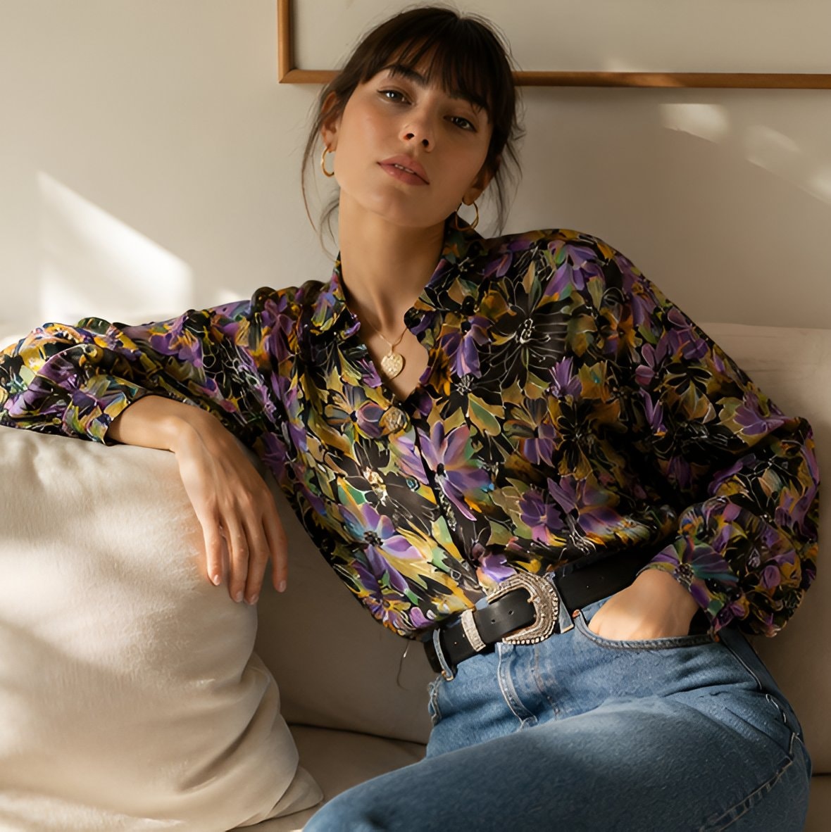 90s Oversized Floral Shirt — 8