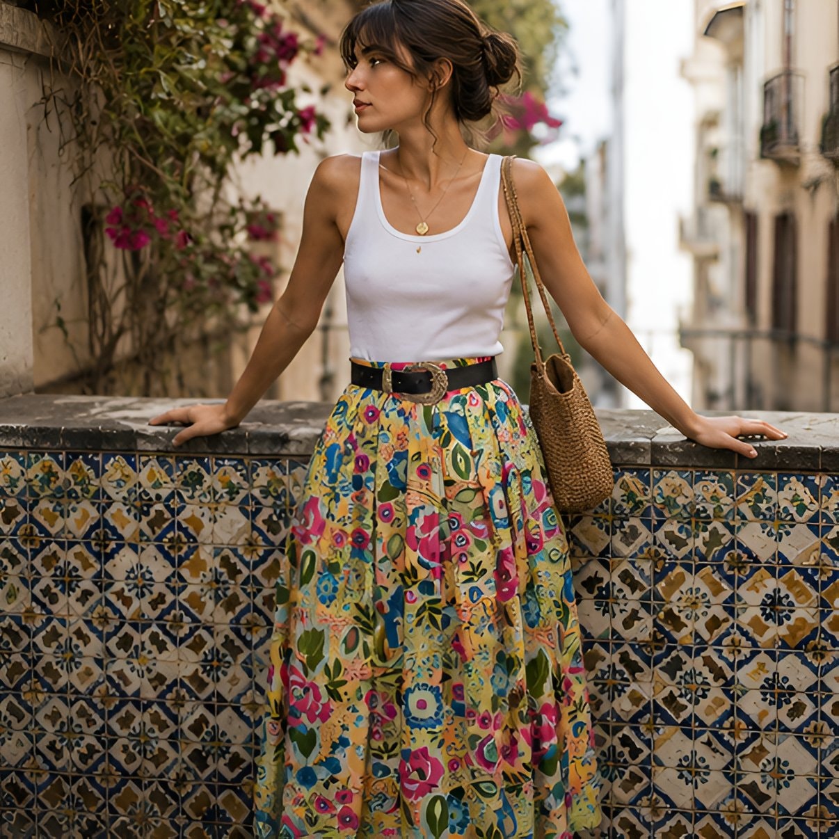 90s Floral Midi Skirt — 6