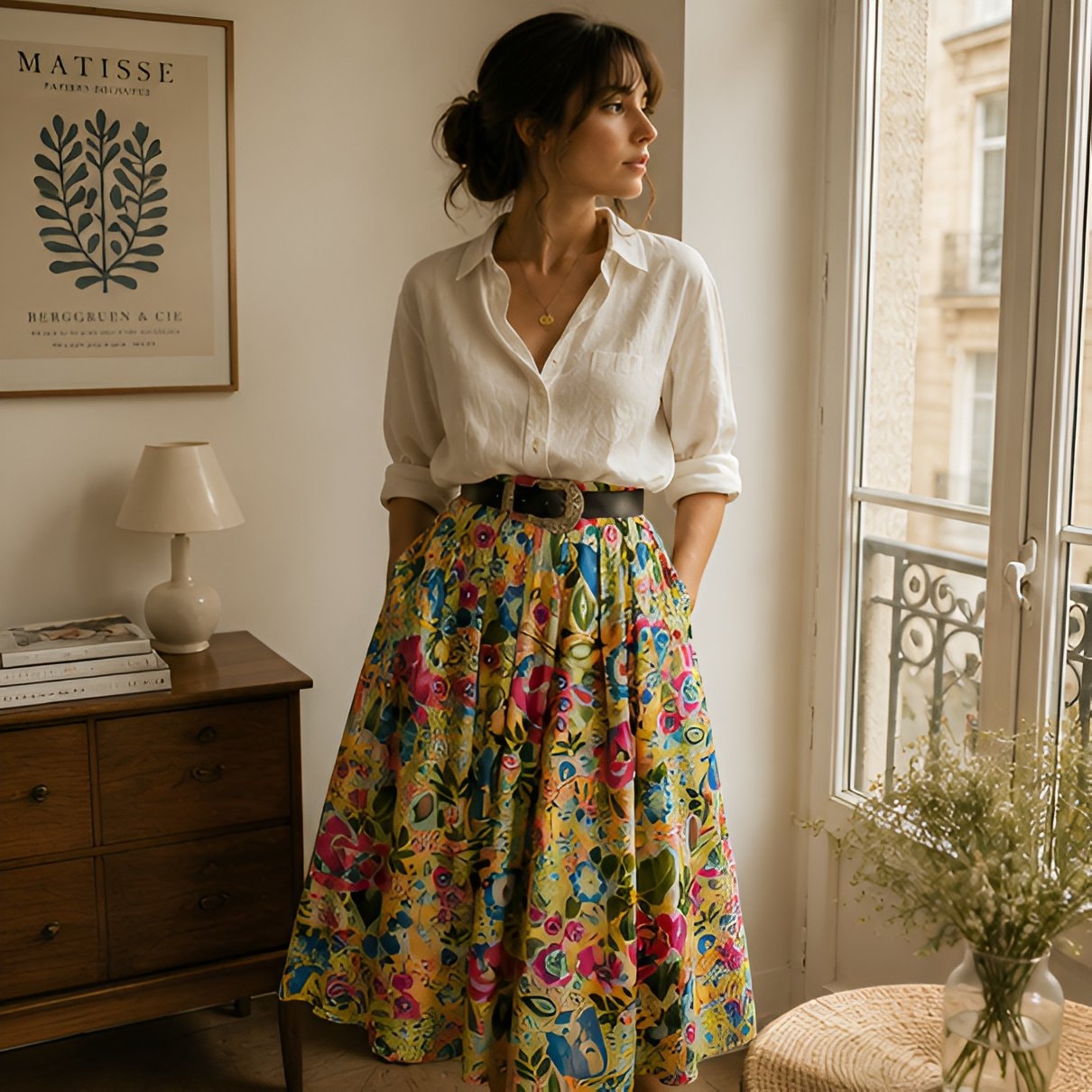 90s Floral Midi Skirt — 7