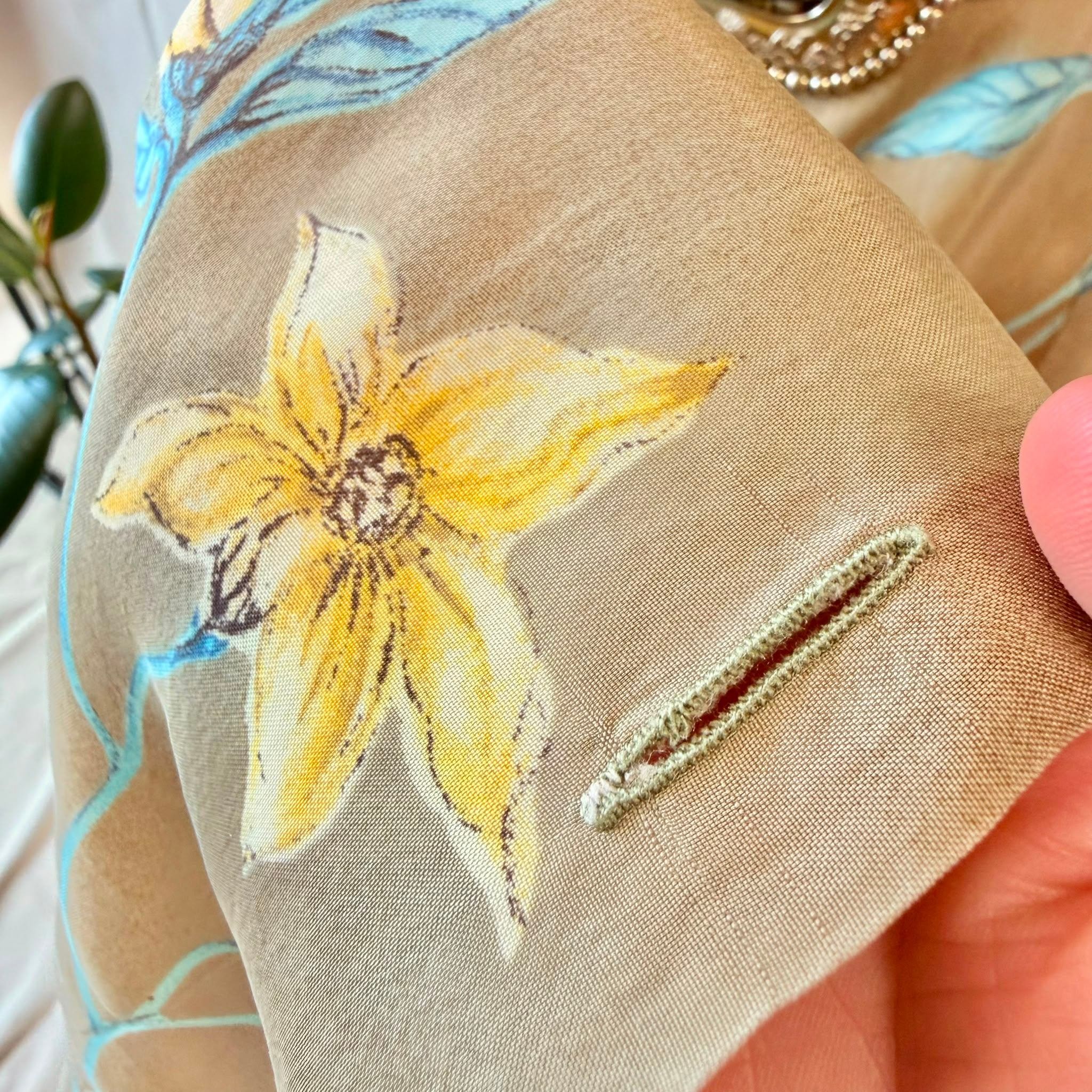 90s Beige Floral Midi Dress — 8