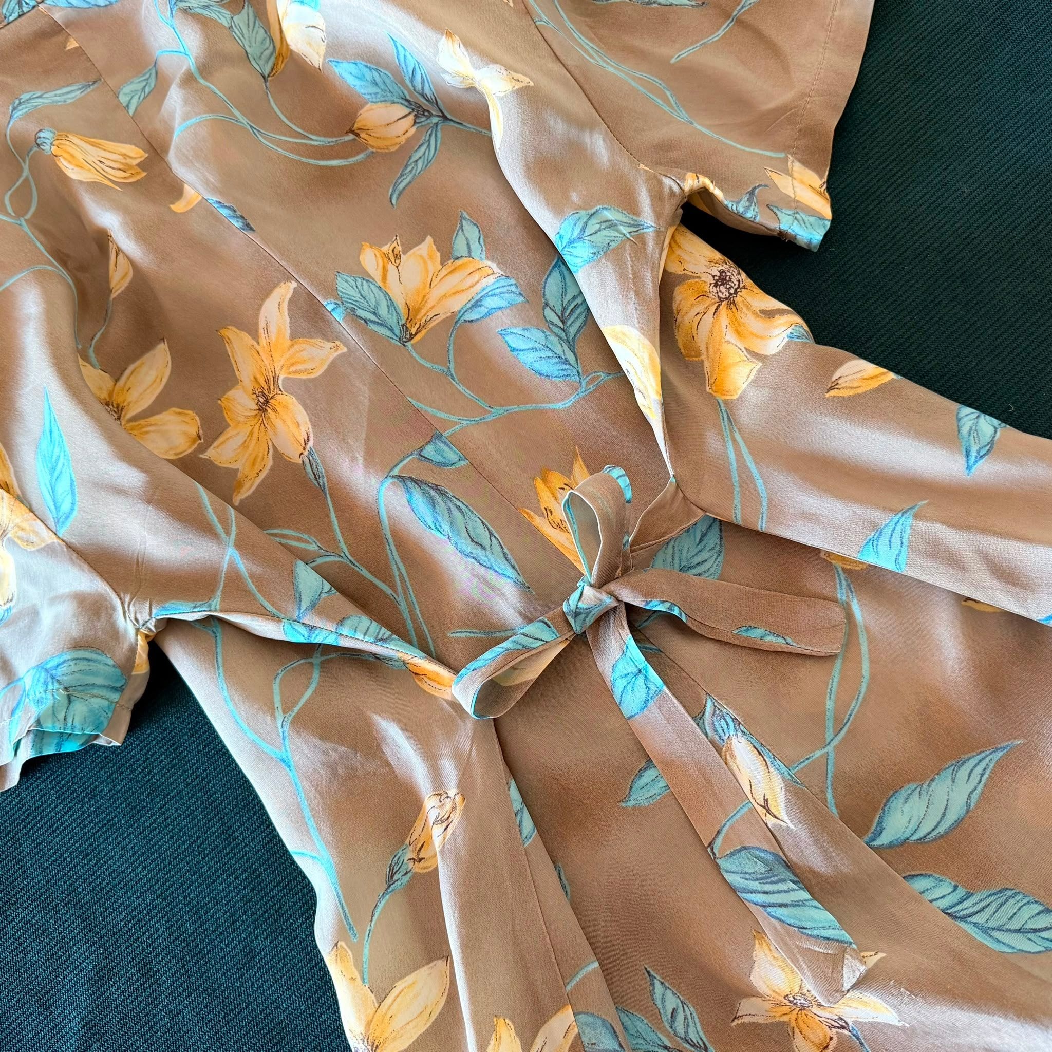 90s Beige Floral Midi Dress — 7