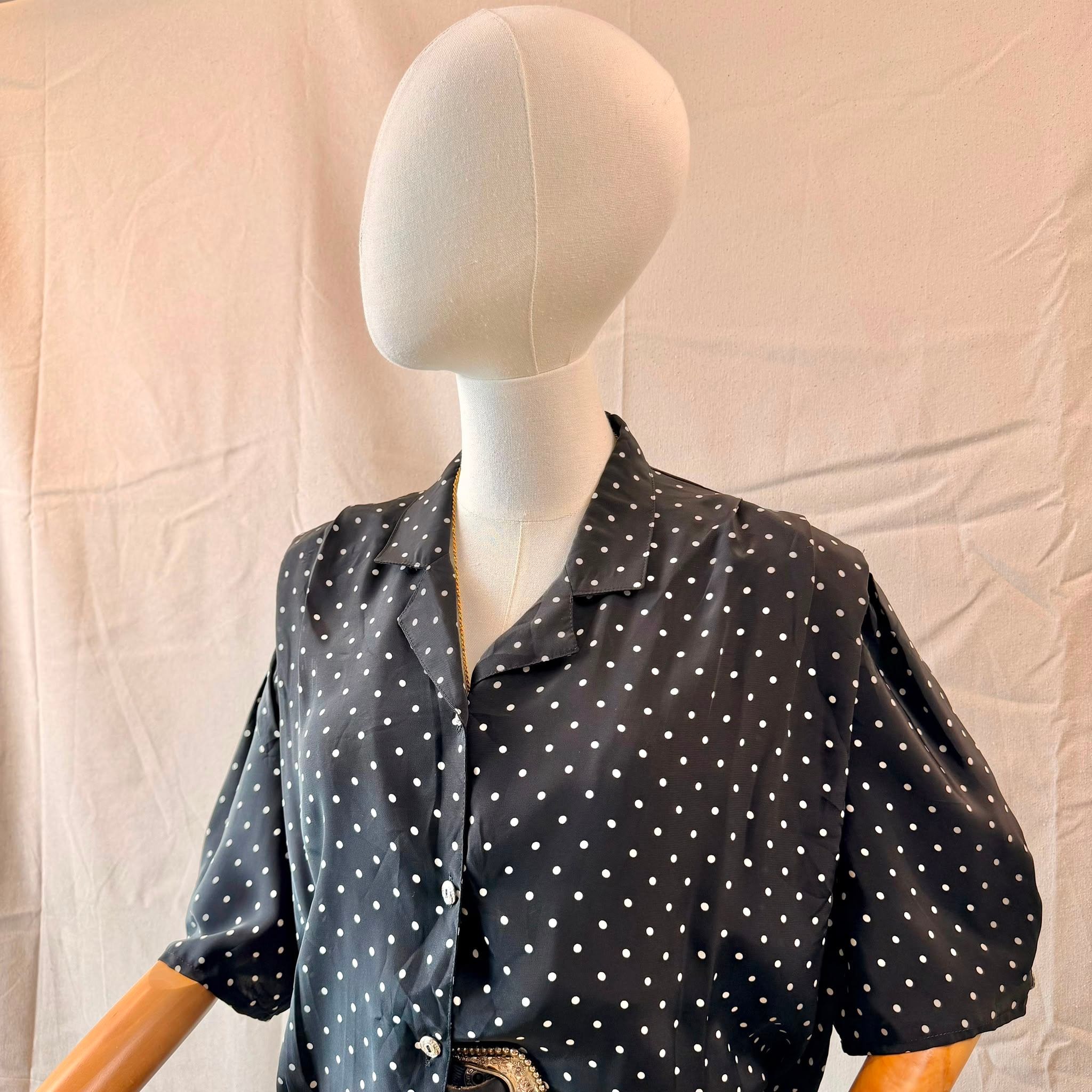 80s Black Polka Dot Shirt — 4