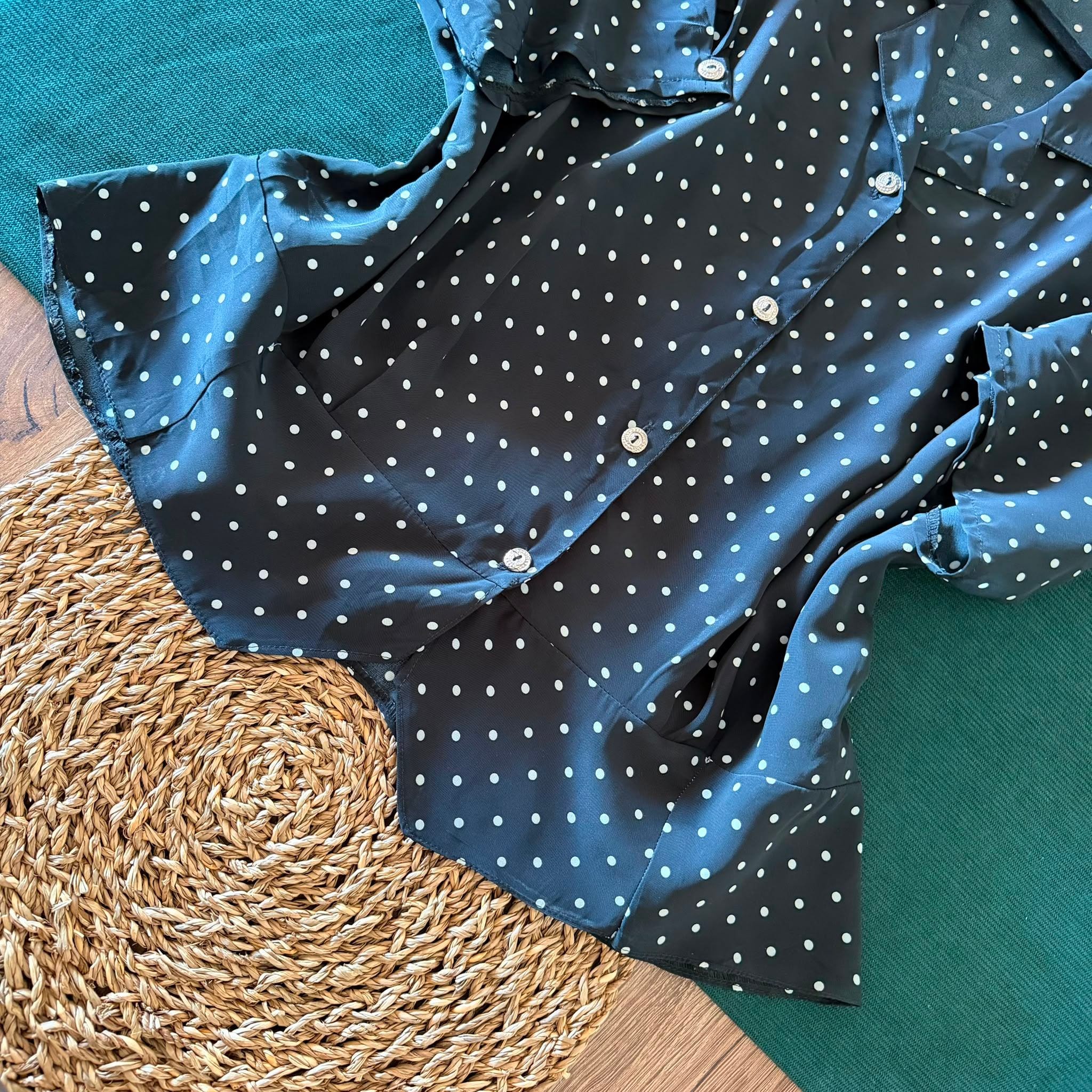 80s Black Polka Dot Shirt — 6