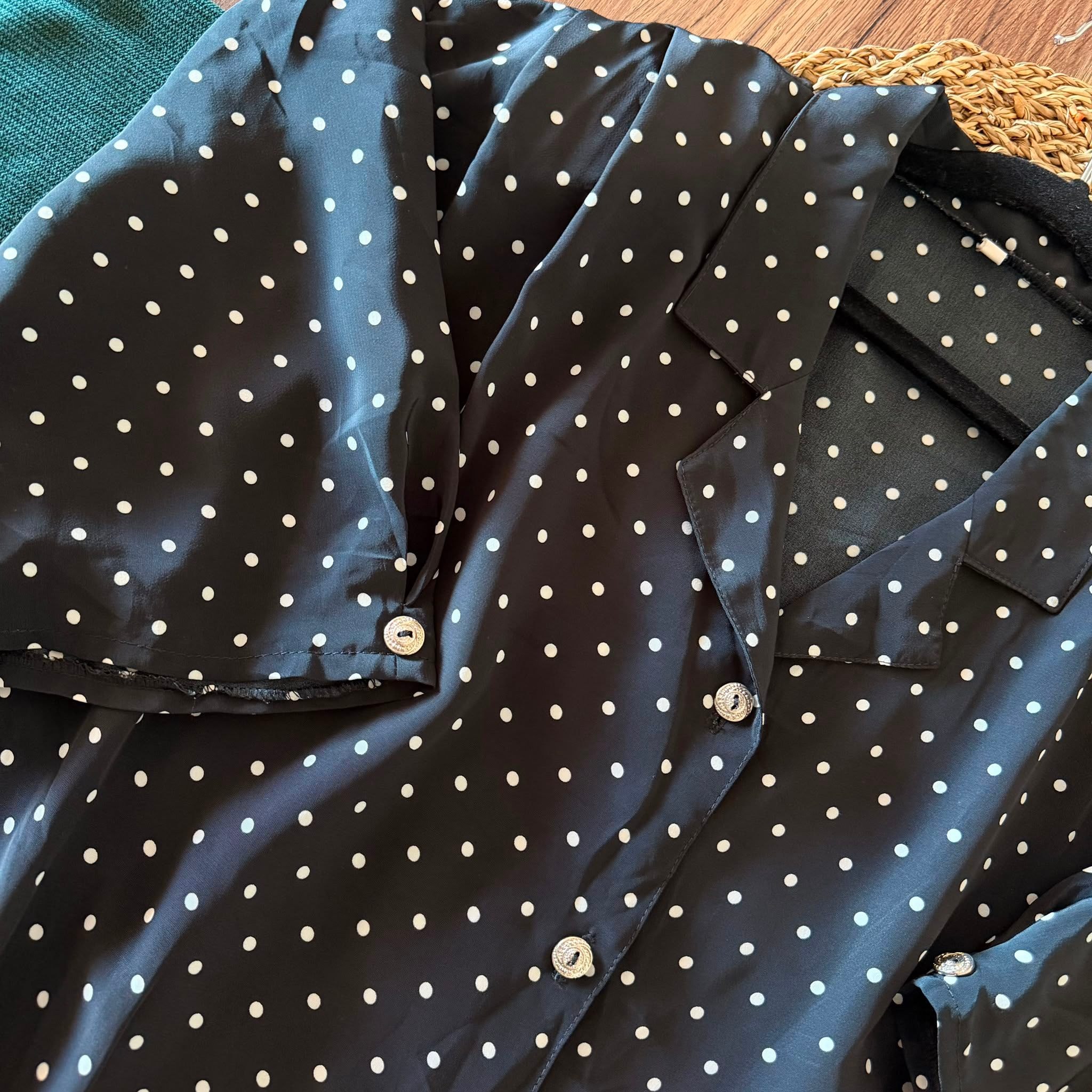 80s Black Polka Dot Shirt — 5