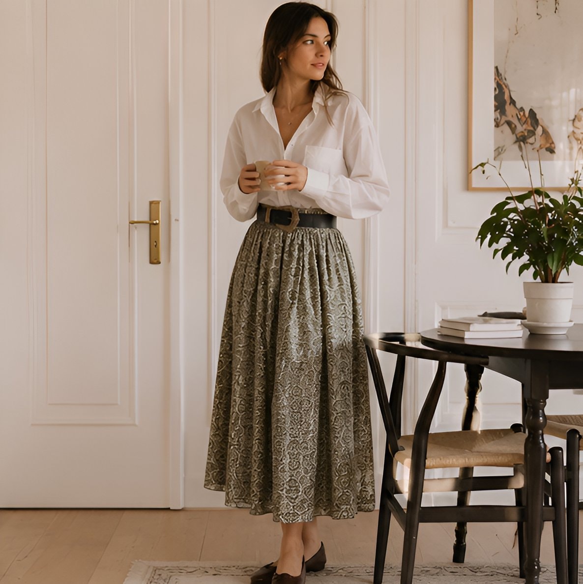90s Printed Long Skirt — 7