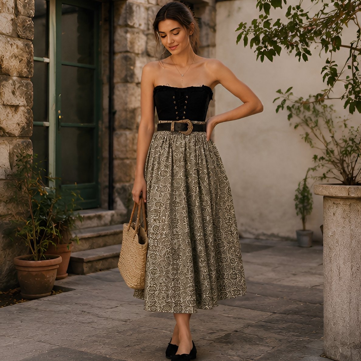 90s Printed Long Skirt — 4