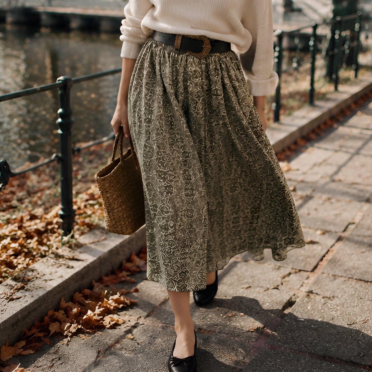 90s Printed Long Skirt — 6