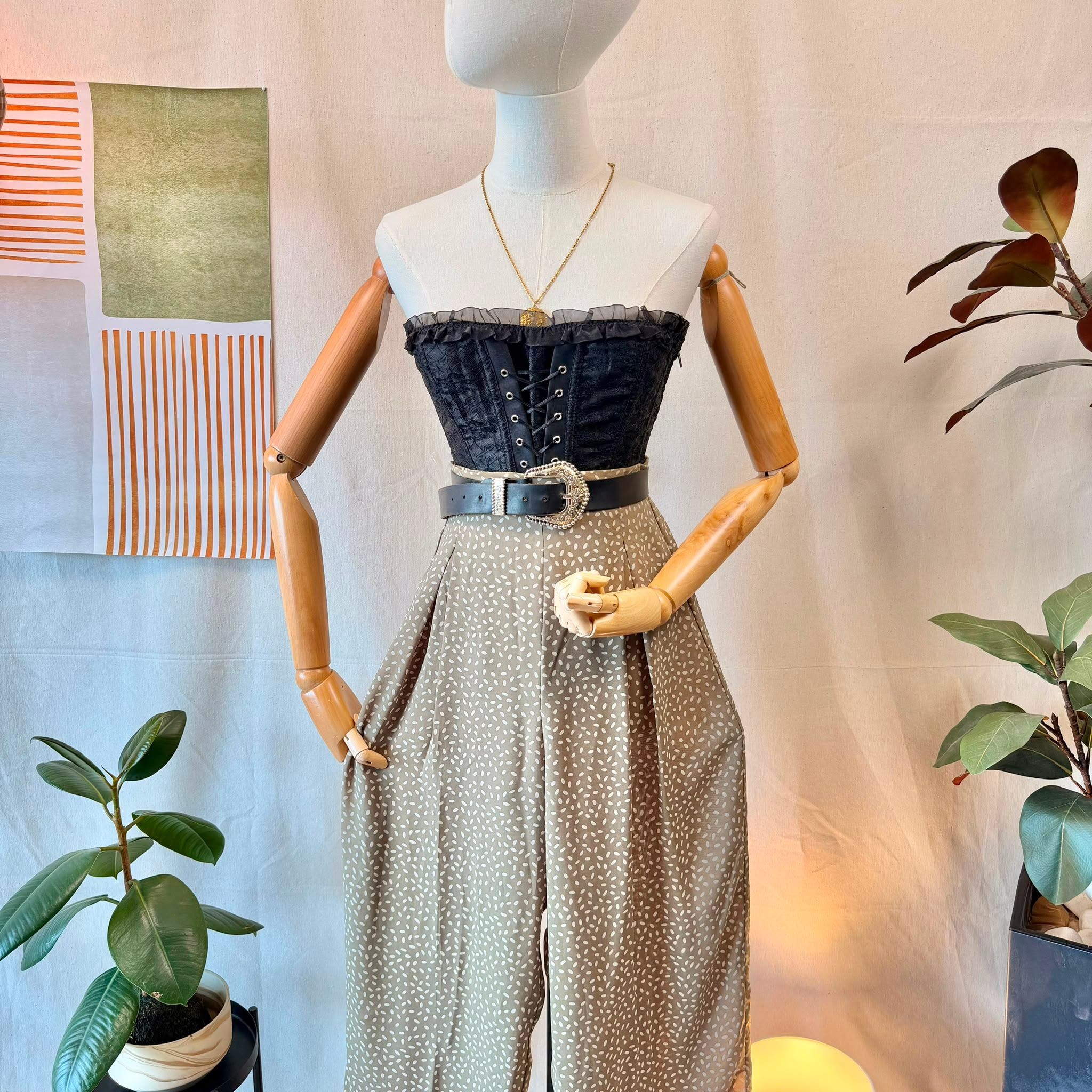 90s Olive Patterned Culottes