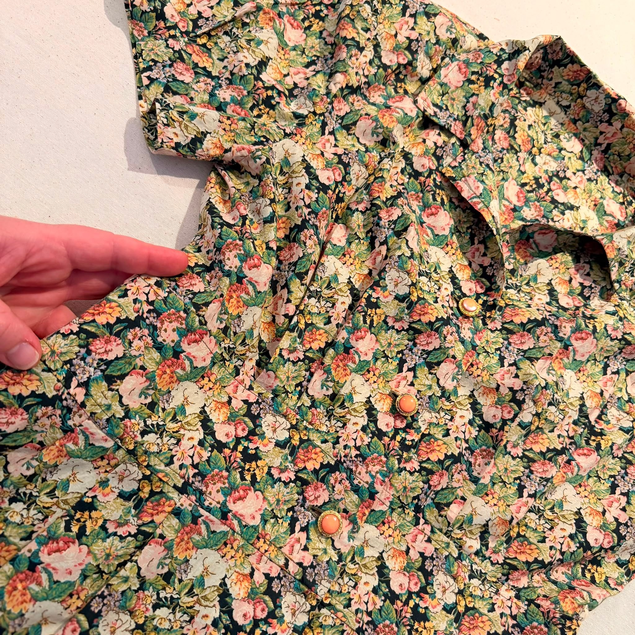 80s Floral Shirt Dress — 7
