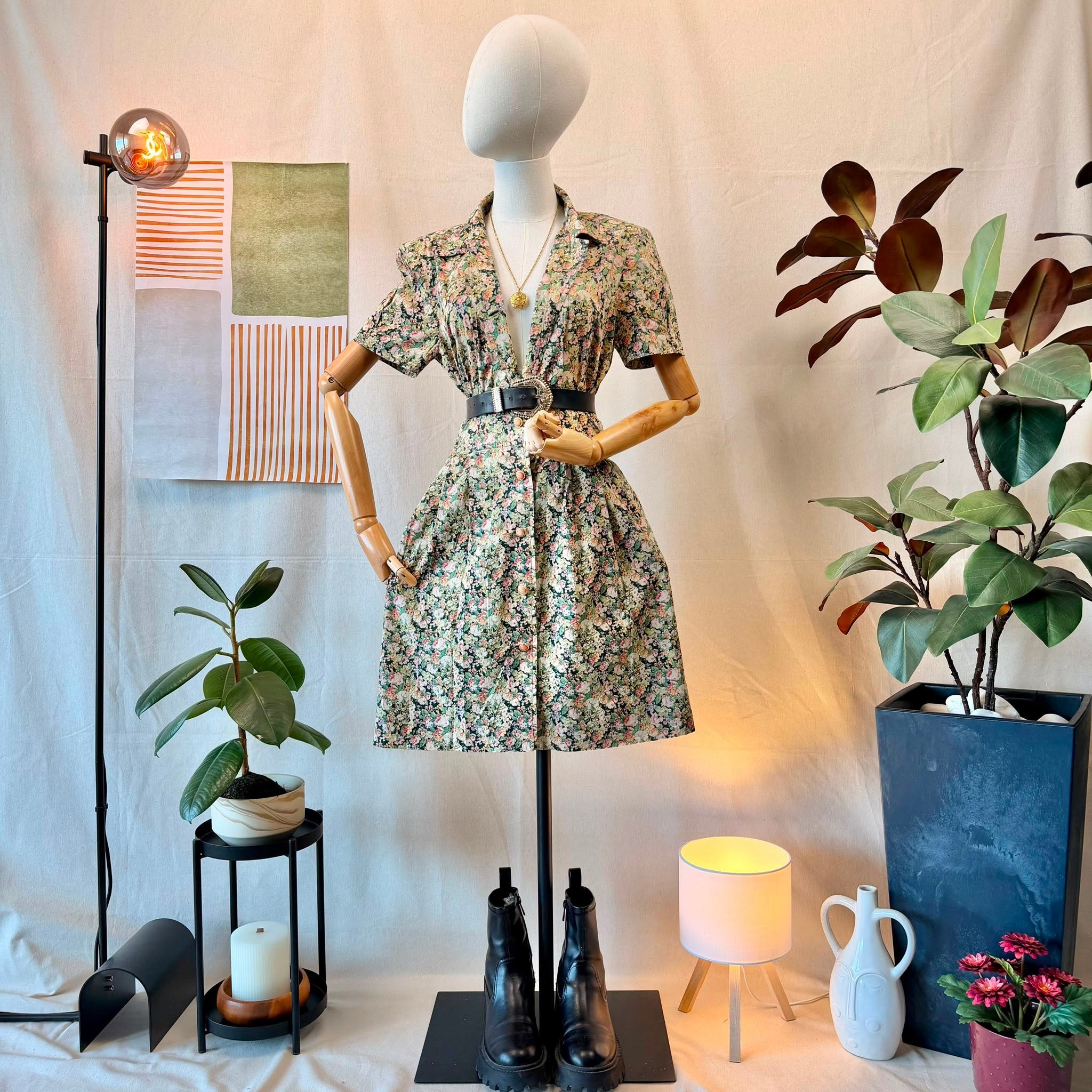 80s Floral Shirt Dress — 2
