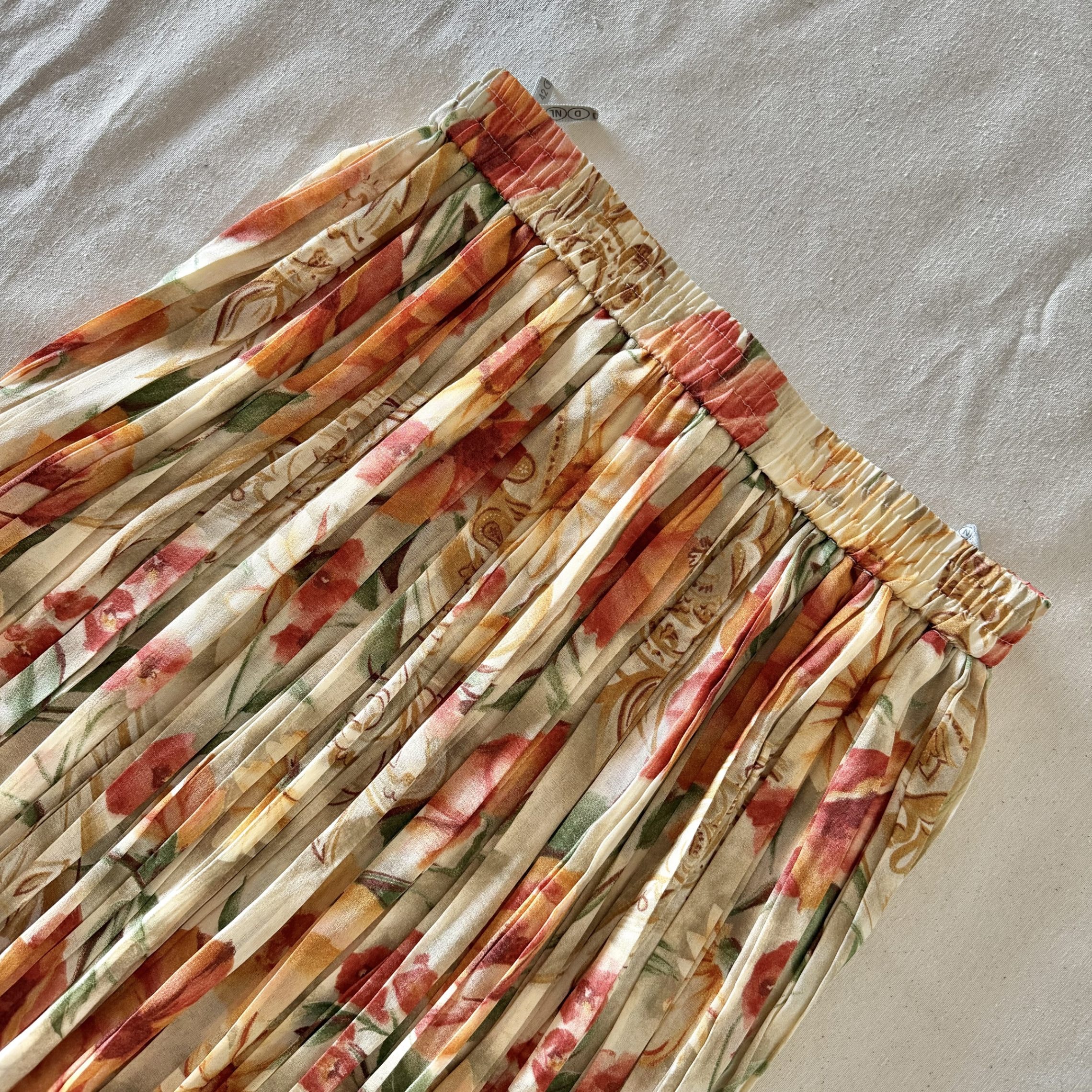70s Floral Pleated Skirt — 5