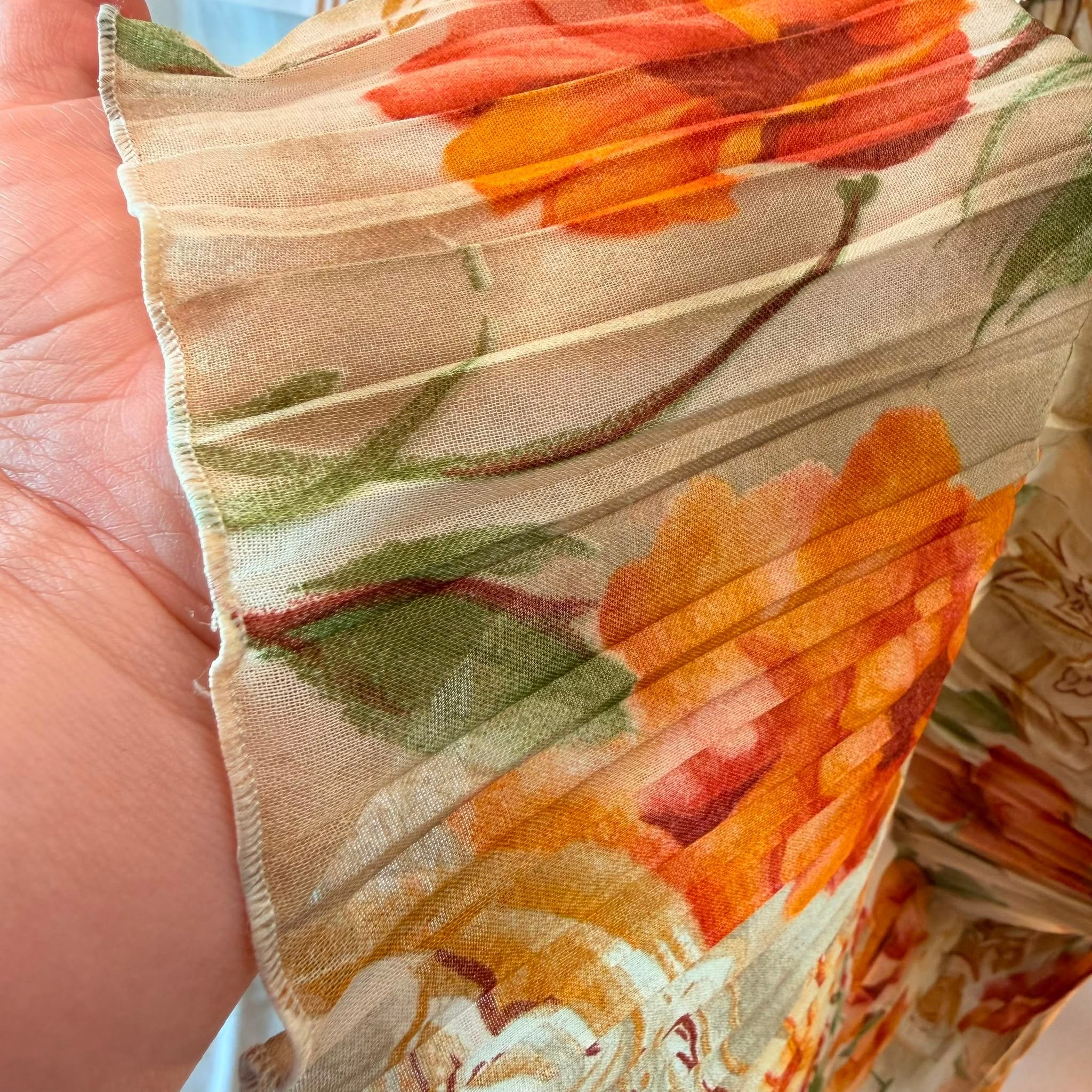 70s Floral Pleated Skirt — 3