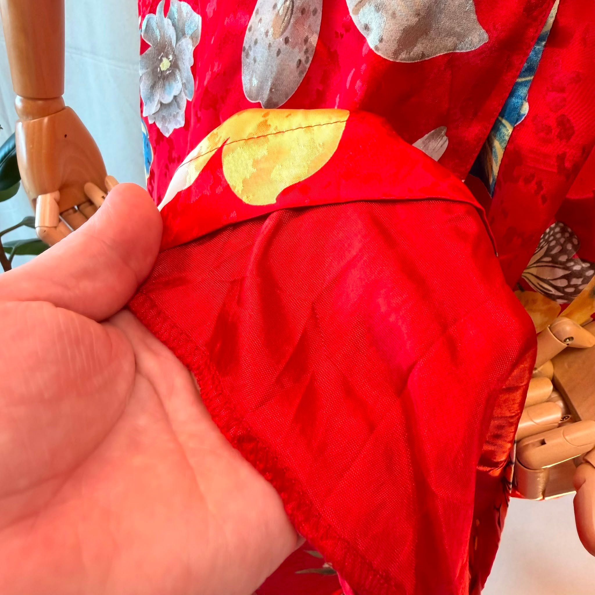80s Red Floral Midi Dress — 5