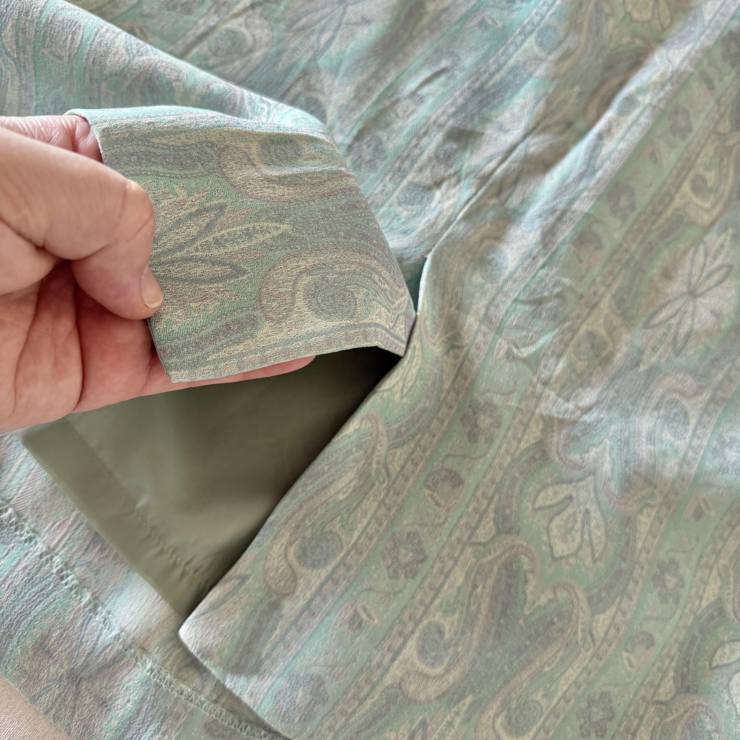 80s Aqua Paisley Midi Skirt — 7
